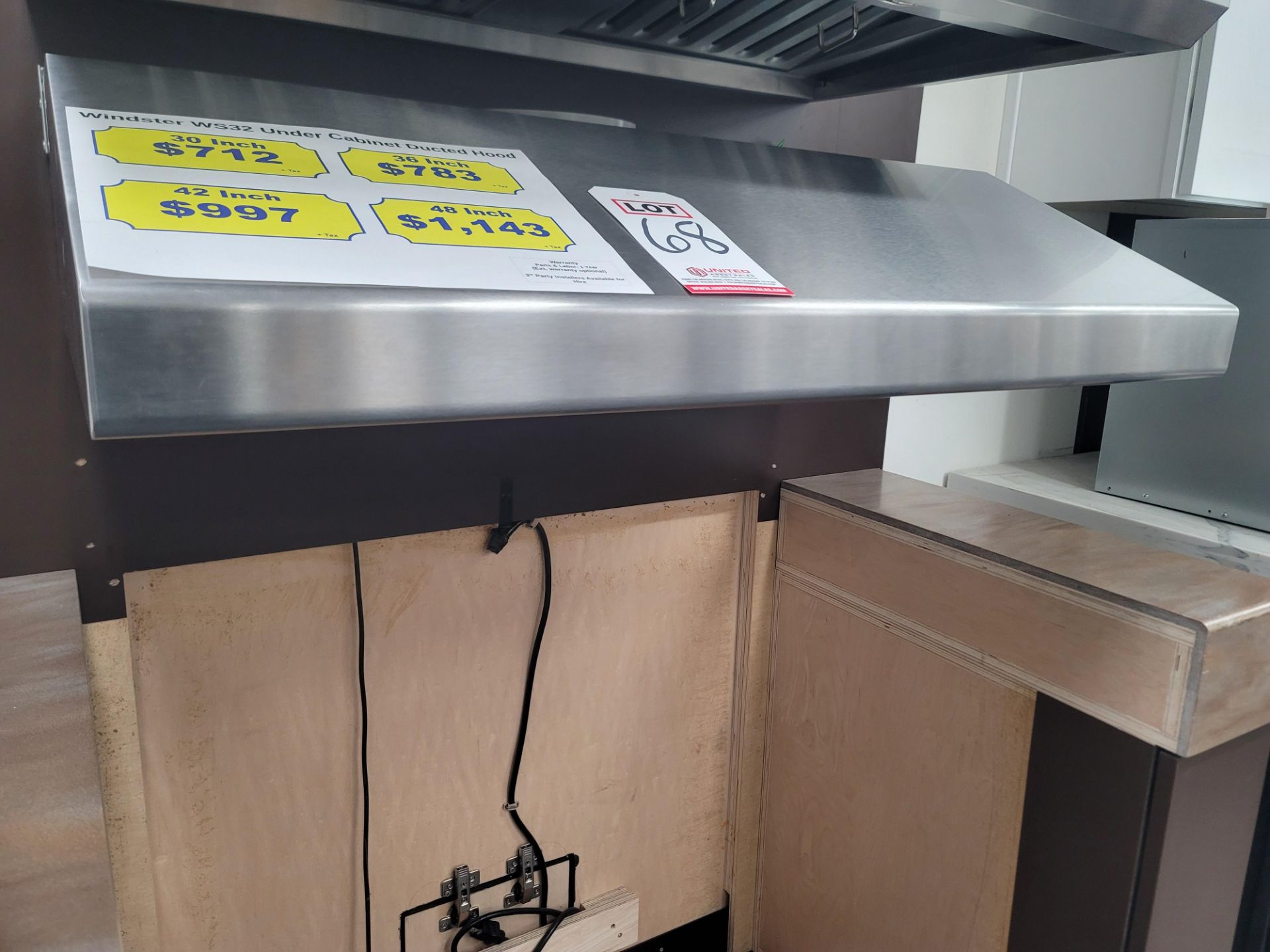 WINDSTER 36" UNDER CABINET DUCTED HOOD IN STAINLESS STEEL, MODEL WS32, (NOTE: SHELL ONLY - NO