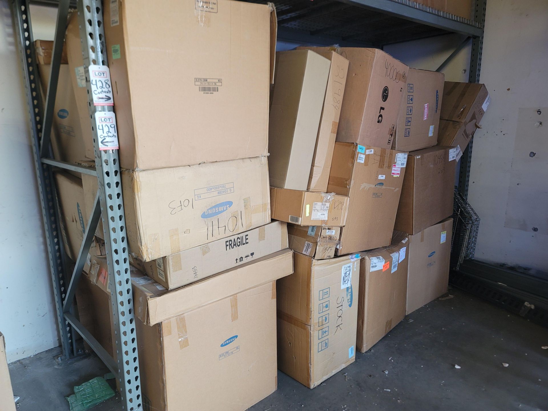 LOT - (1) SHELF OF BOXED APPLIANCE REPLACEMENT PARTS, LARGE UNKNOWN QTY OF CARTONS