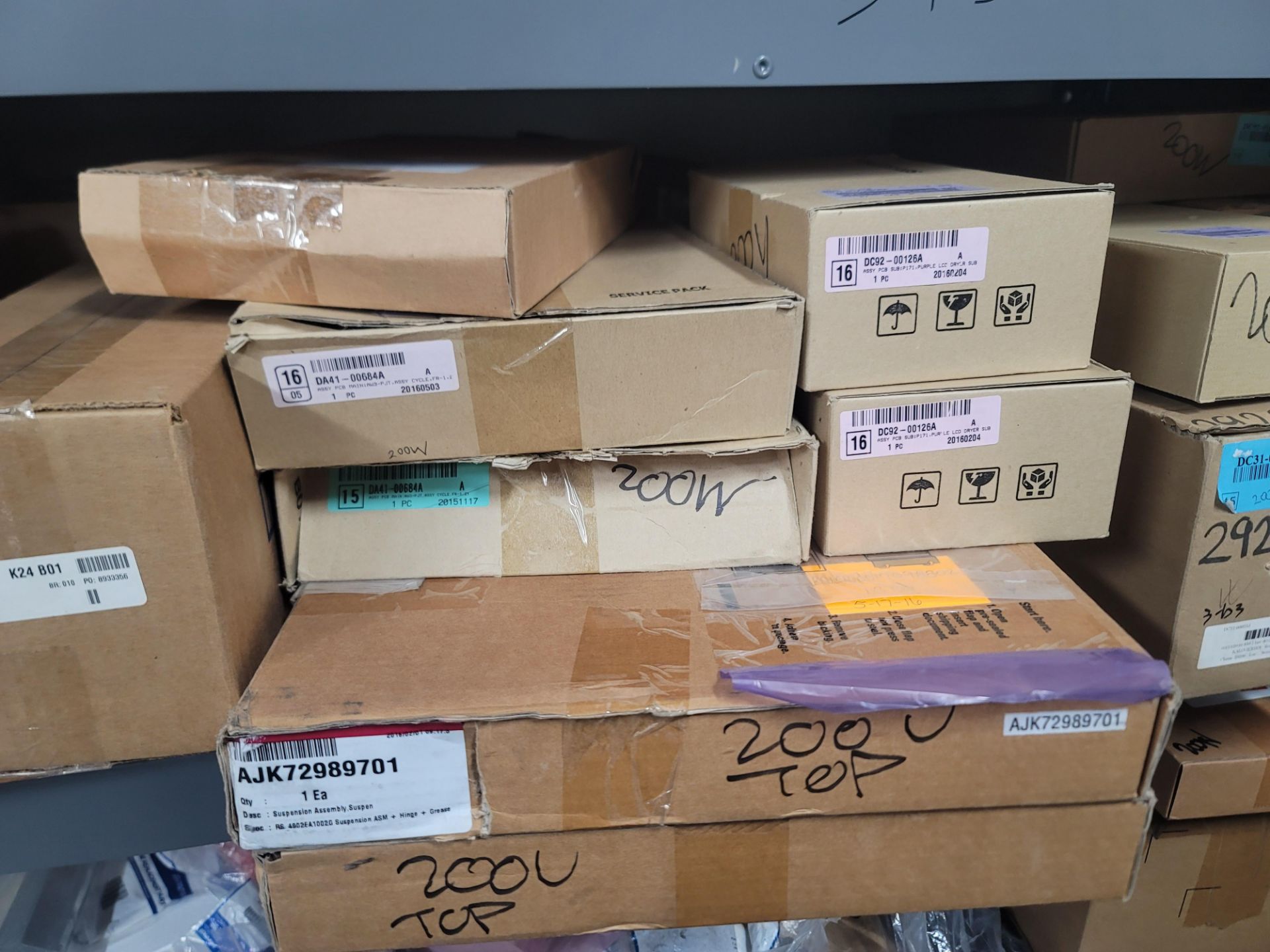 LOT - 8' SHELF UNIT W/ CONTENTS OF APPLIANCE REPLACEMENT PARTS - Image 12 of 23