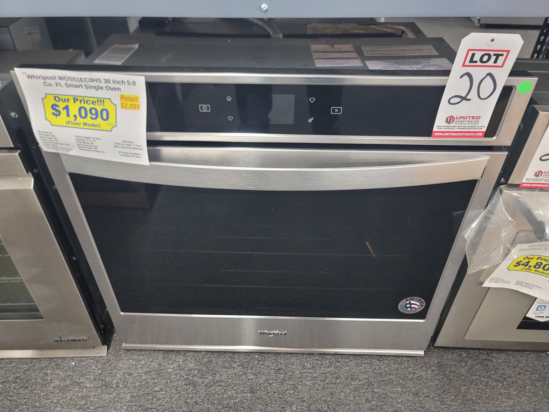 WHIRLPOOL 30" SINGLE ELECTRIC SMART OVEN W/ 5.0 CU. FT. CAPACITY IN STAINLESS STEEL, MODEL