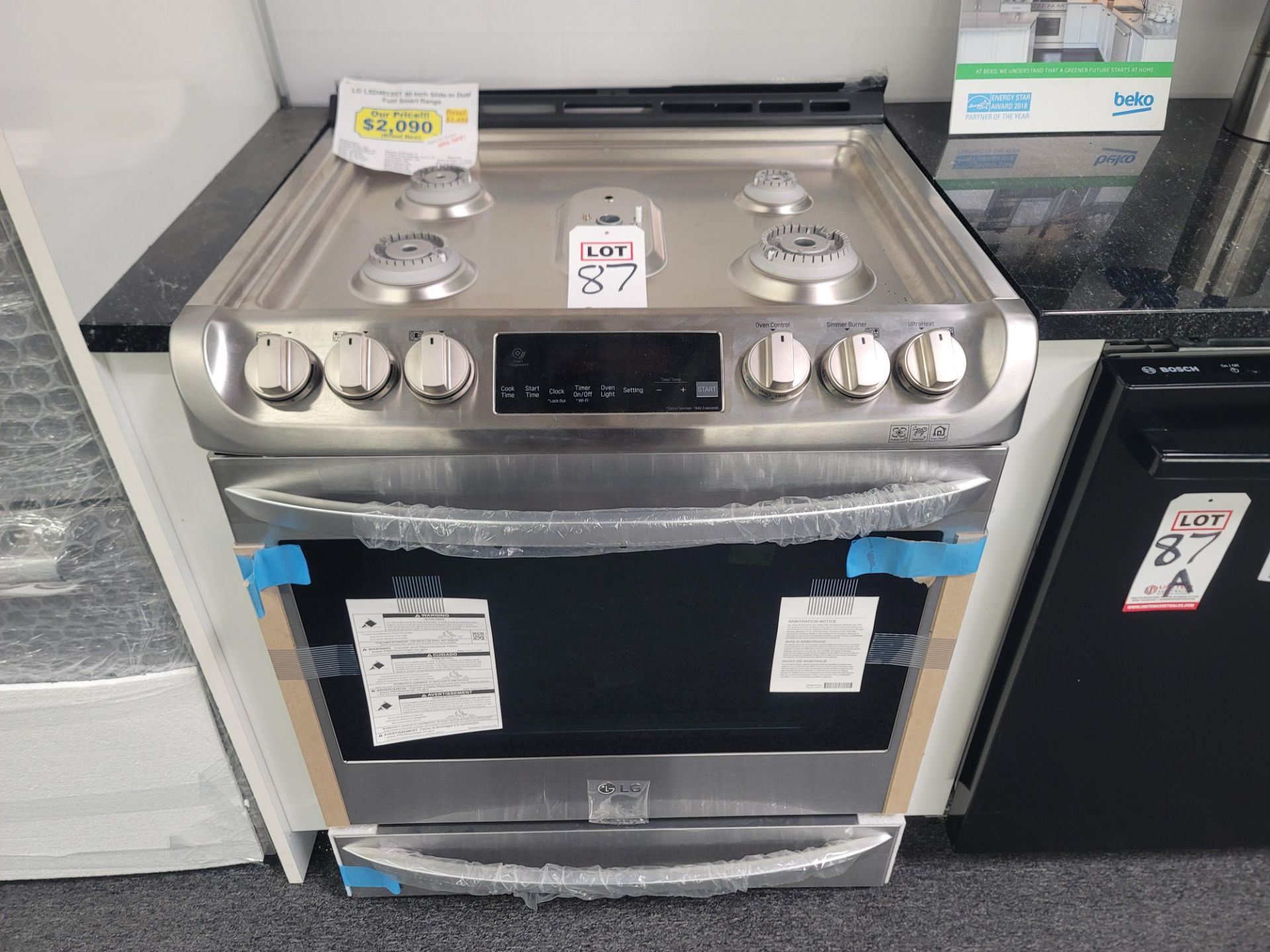 LG 30" SLIDE-IN DUAL FUEL SMART RANGE W/ (5) GAS BURNERS AND 6.3 CU. FT. CAPACITY ELECTRIC OVEN IN