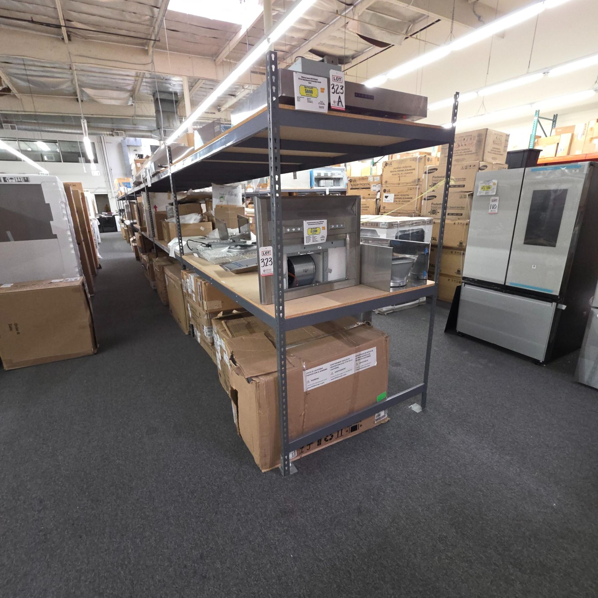 LOT - (4) SHELF UNITS, 8' X 4' X 7' HT, CONTENTS NOT INCLUDED, (DELAYED PICKUP UNTIL WEDNESDAY, - Image 5 of 5