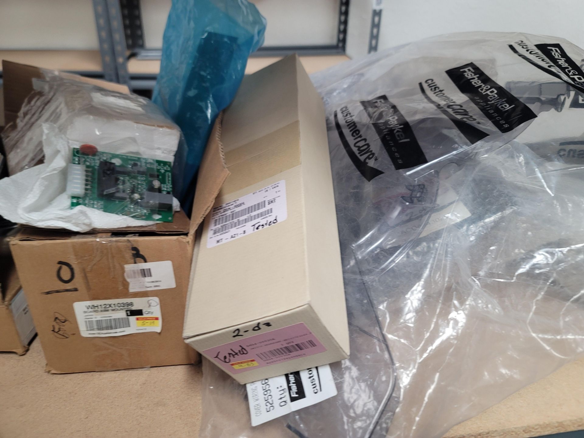 LOT - 8' SHELF UNIT W/ CONTENTS OF APPLIANCE REPLACEMENT PARTS - Image 8 of 19