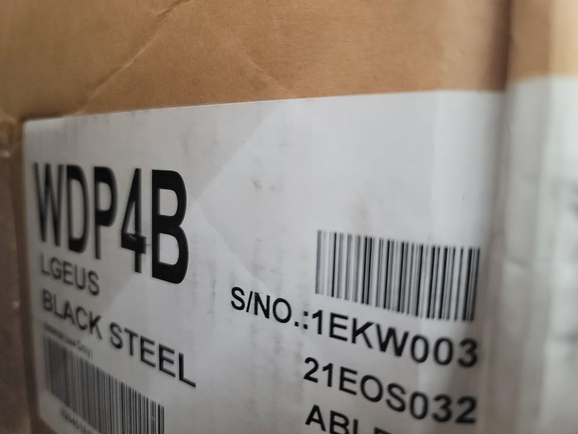 LG 27" LAUNDRY PEDESTAL W/ 13-3/5" HT, IN BLACK STEEL, MODEL WDP4B, IN ORIGINAL CARTON - Image 2 of 2