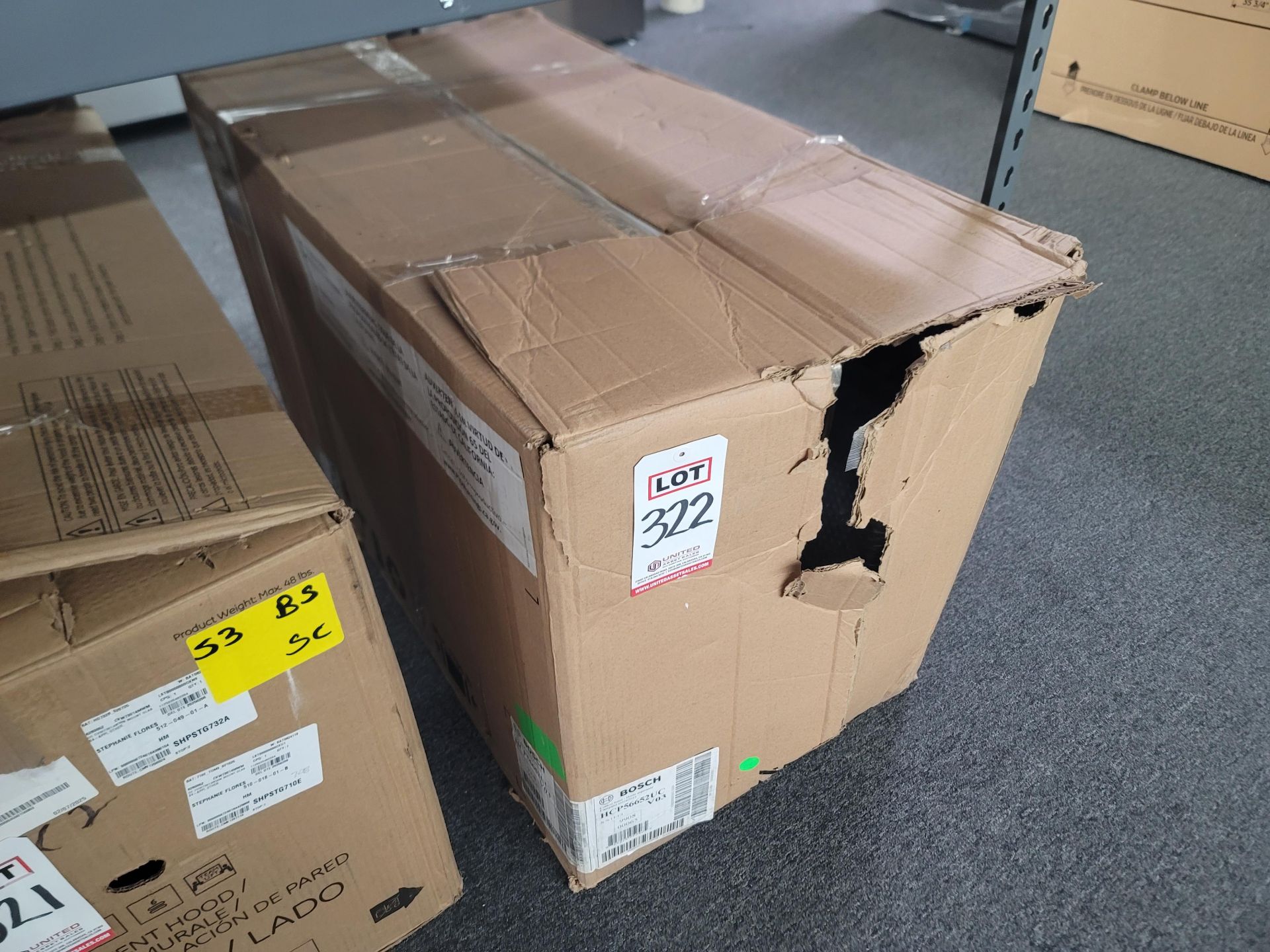 BOSCH 500 SERIES 36" WALL MOUNT RANGE HOOD, 180-600 CFM, MODEL HCP56652UC, IN ORIGINAL CARTON