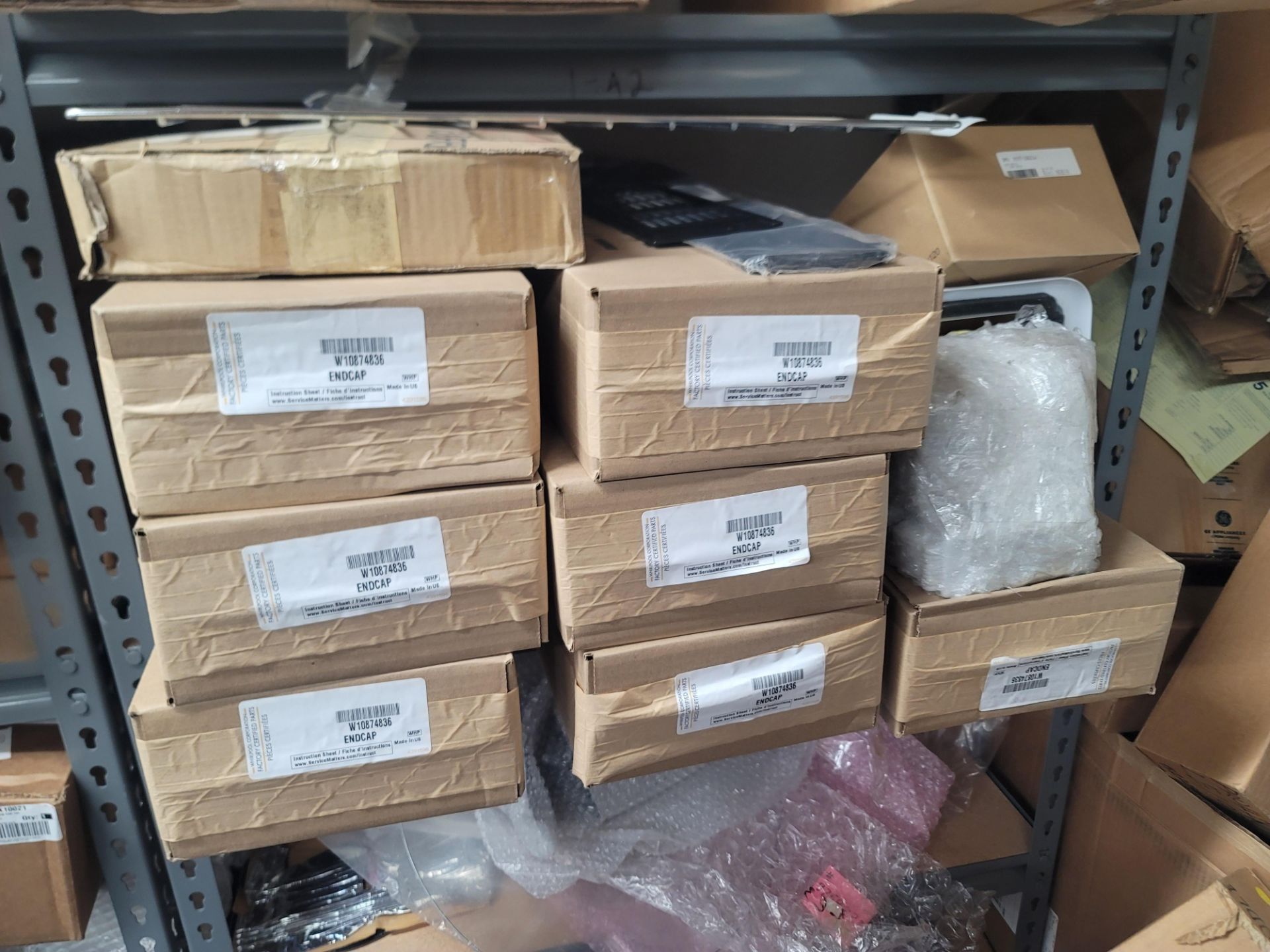 LOT - ALL ITEMS ON WALL INCLUDING CORNER, W/ (2) SHELF UNITS FILLED W/ APPLIANCE REPLACEMENT PARTS - Image 15 of 15