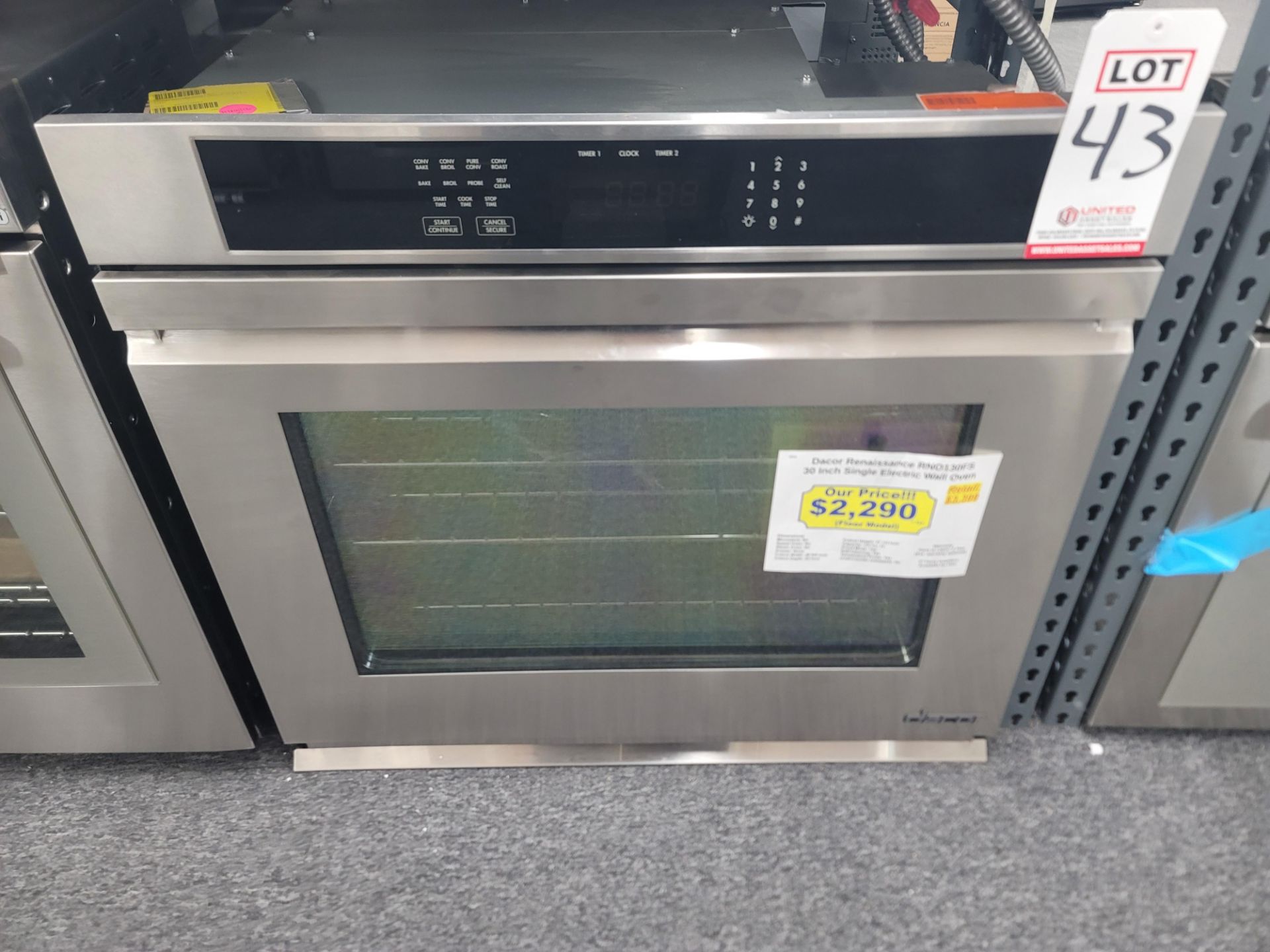 DACOR RENAISSANCE 30" SINGLE ELECTRIC WALL OVEN W/ 4.8 CU. FT. CAPACITY IN STAINLESS STEEL, MODEL