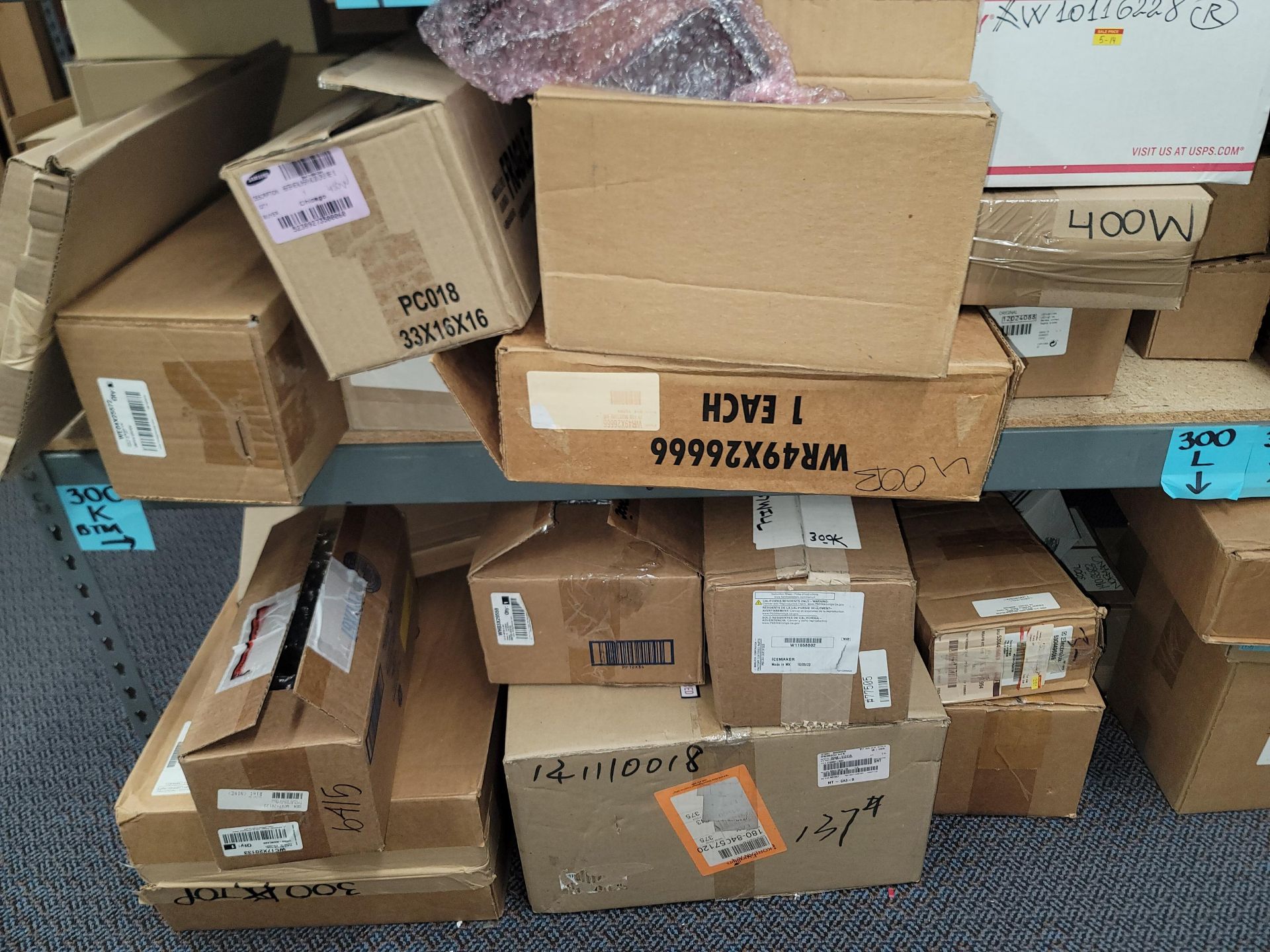 LOT - 8' SHELF UNIT W/ CONTENTS OF APPLIANCE REPLACEMENT PARTS - Image 14 of 16