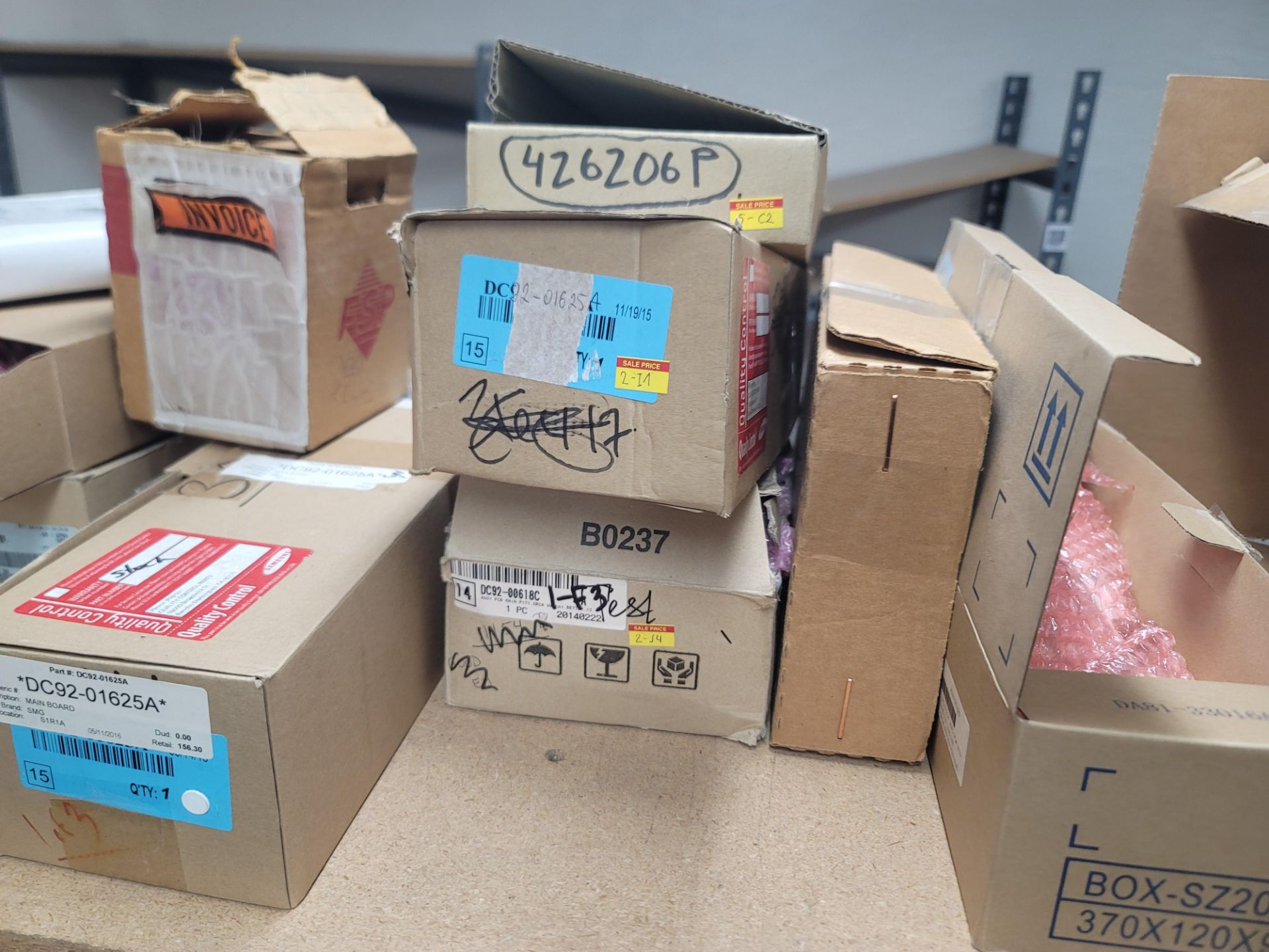 LOT - 8' SHELF UNIT W/ CONTENTS OF APPLIANCE REPLACEMENT PARTS - Image 3 of 19