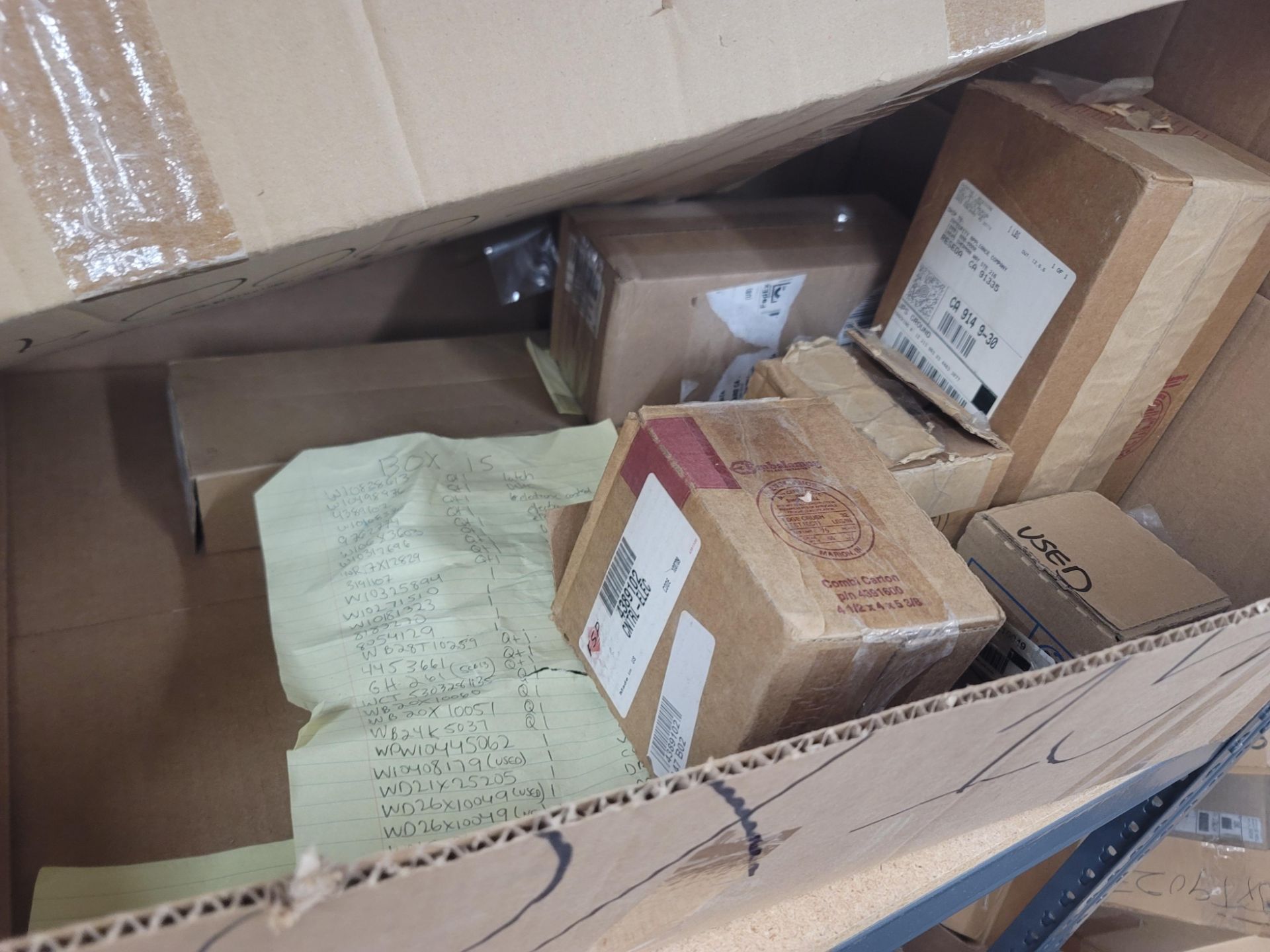 LOT - CONTENTS OF (2) 8' X 4' SHELVES, TO INCLUDE LOOSE AND BOXED APPLIANCE REPLACEMENT PARTS - Image 11 of 22