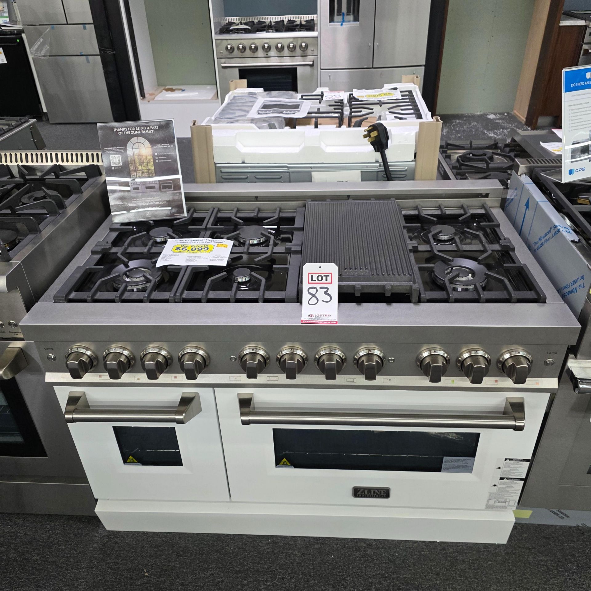 ZLINE 48" FREESTANDING PROFESSIONAL DUAL FUEL RANGE W/ (6) GAS BURNERS PLUS GRIDDLE AND 4.0 CU.