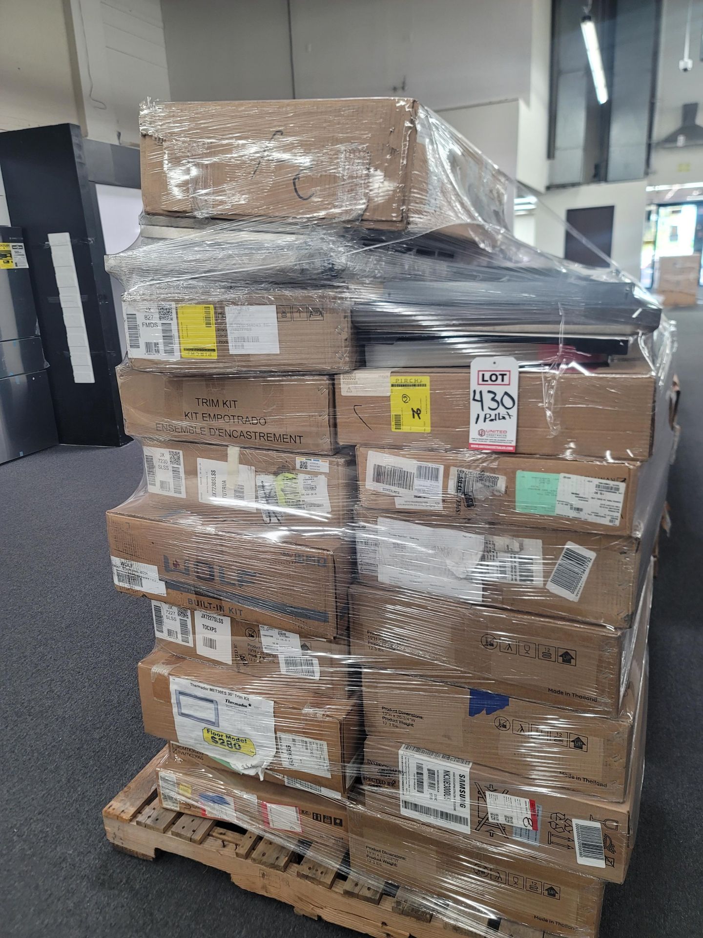 LOT - PALLET OF APPLIANCE TRIM KITS, APPROX. (18) PIECES