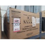 WHIRLPOOL 24" LAUNDRY PEDESTAL W/ 12" HT, MODEL WFP24GW, IN ORIGINAL CARTON