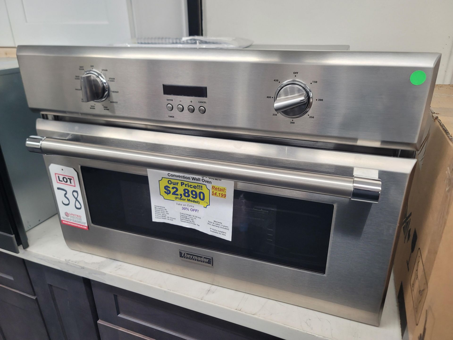 THERMADOR PROFESSIONAL SERIES 30" SINGLE STEAM CONVECTION WALL OVEN W/ 1.4 CU. FT. CAPACITY IN - Image 2 of 4