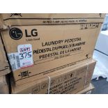 LG 27" LAUNDRY PEDESTAL W/ 13-3/5" HT, IN GRAPHITE STEEL, MODEL WDP4V, IN ORIGINAL CARTON