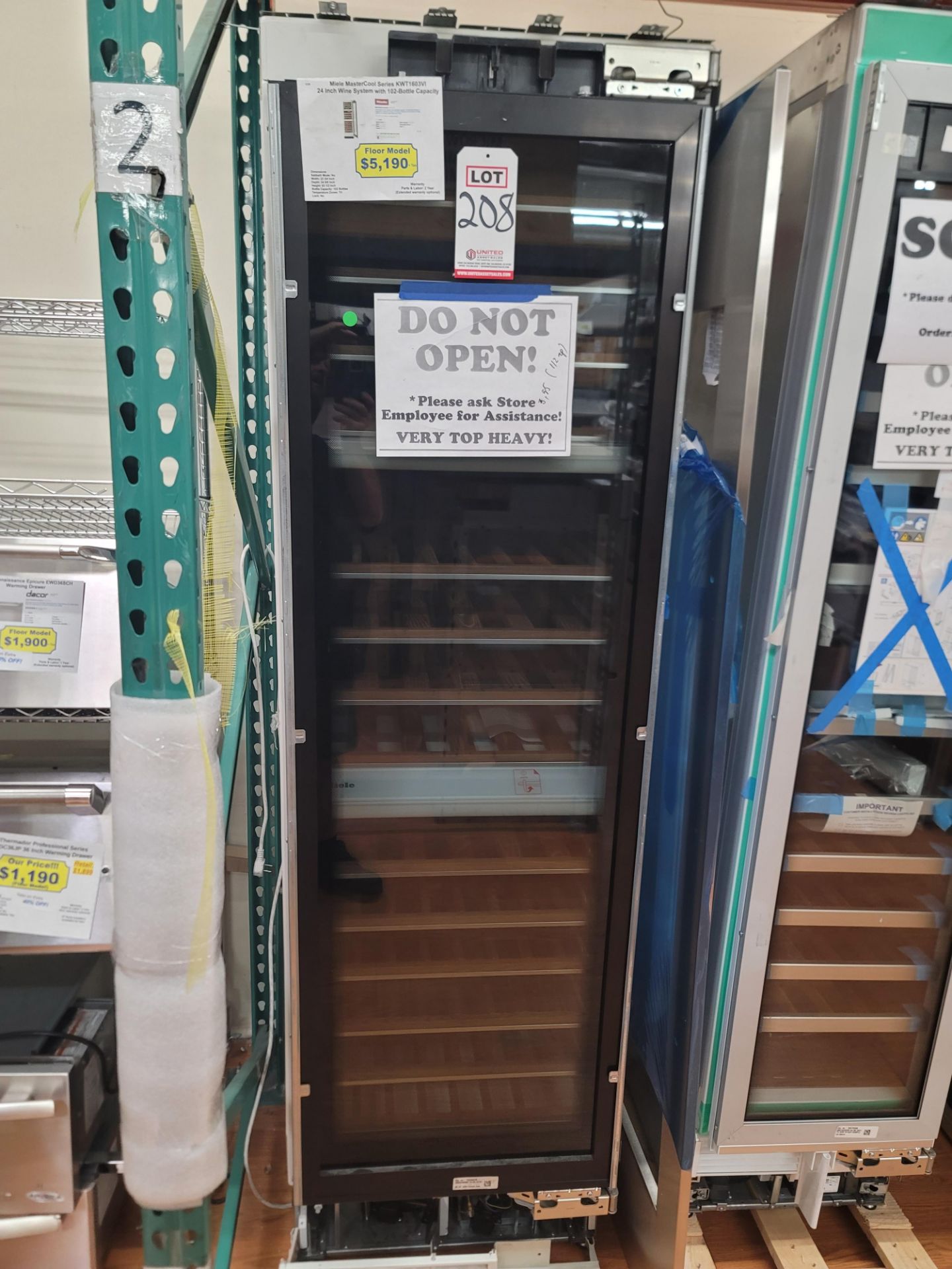 MIELE MASTERCOOL SERIES 24" WINE COOLER W/ 102-BOTTLE CAPACITY, MODEL KWT1603VI