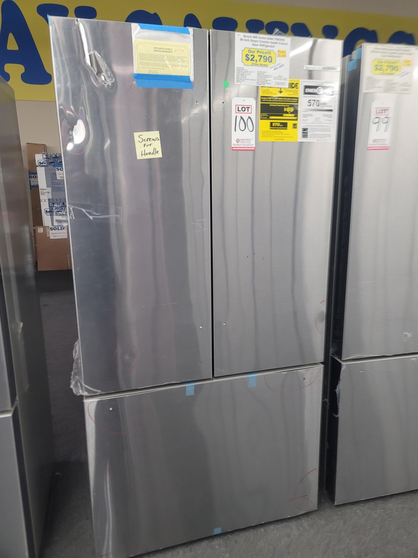 BOSCH 800 SERIES 36" SMART COUNTER DEPTH FRENCH DOOR 15 CU. FT. REFRIGERATOR / 6.0 CU. FT. FREEZER /