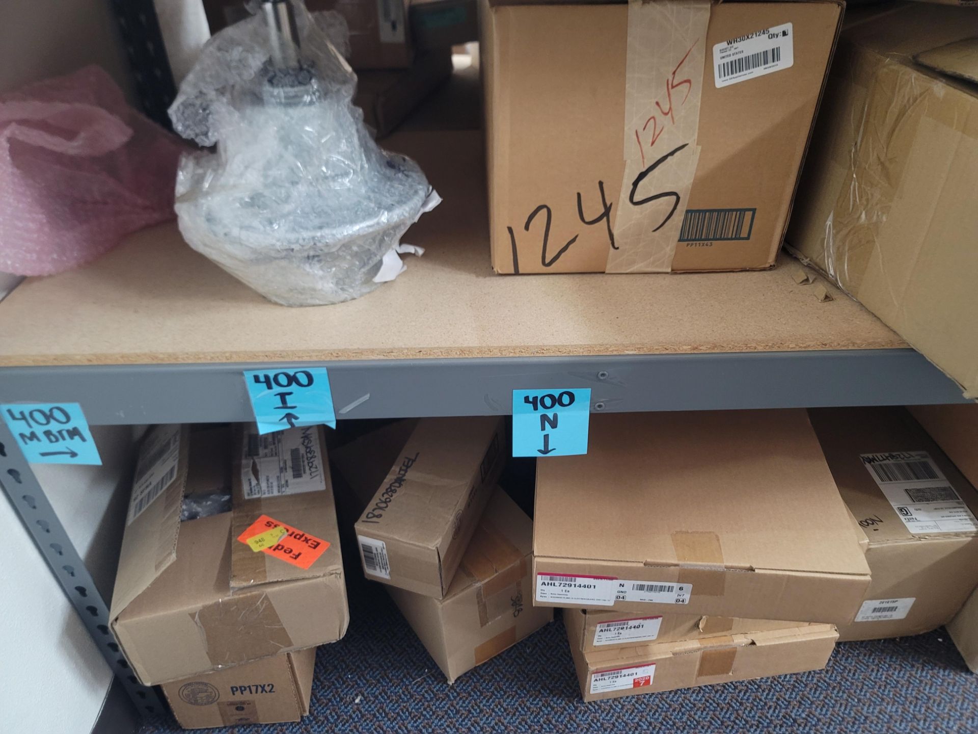 LOT - 8' SHELF UNIT W/ CONTENTS OF APPLIANCE REPLACEMENT PARTS - Image 6 of 16