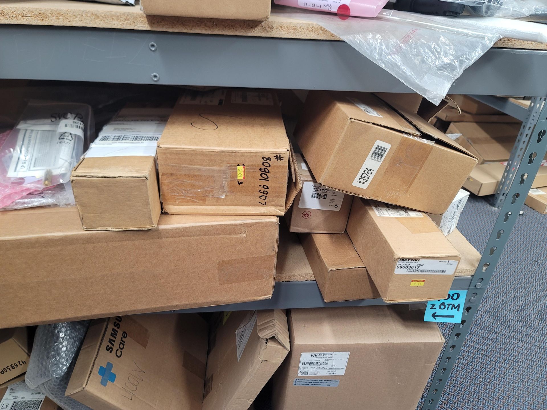 LOT - 8' SHELF UNIT W/ CONTENTS OF APPLIANCE REPLACEMENT PARTS - Image 9 of 16