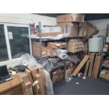 LOT - ALL ITEMS ON WALL INCLUDING CORNER, W/ (2) SHELF UNITS FILLED W/ APPLIANCE REPLACEMENT PARTS