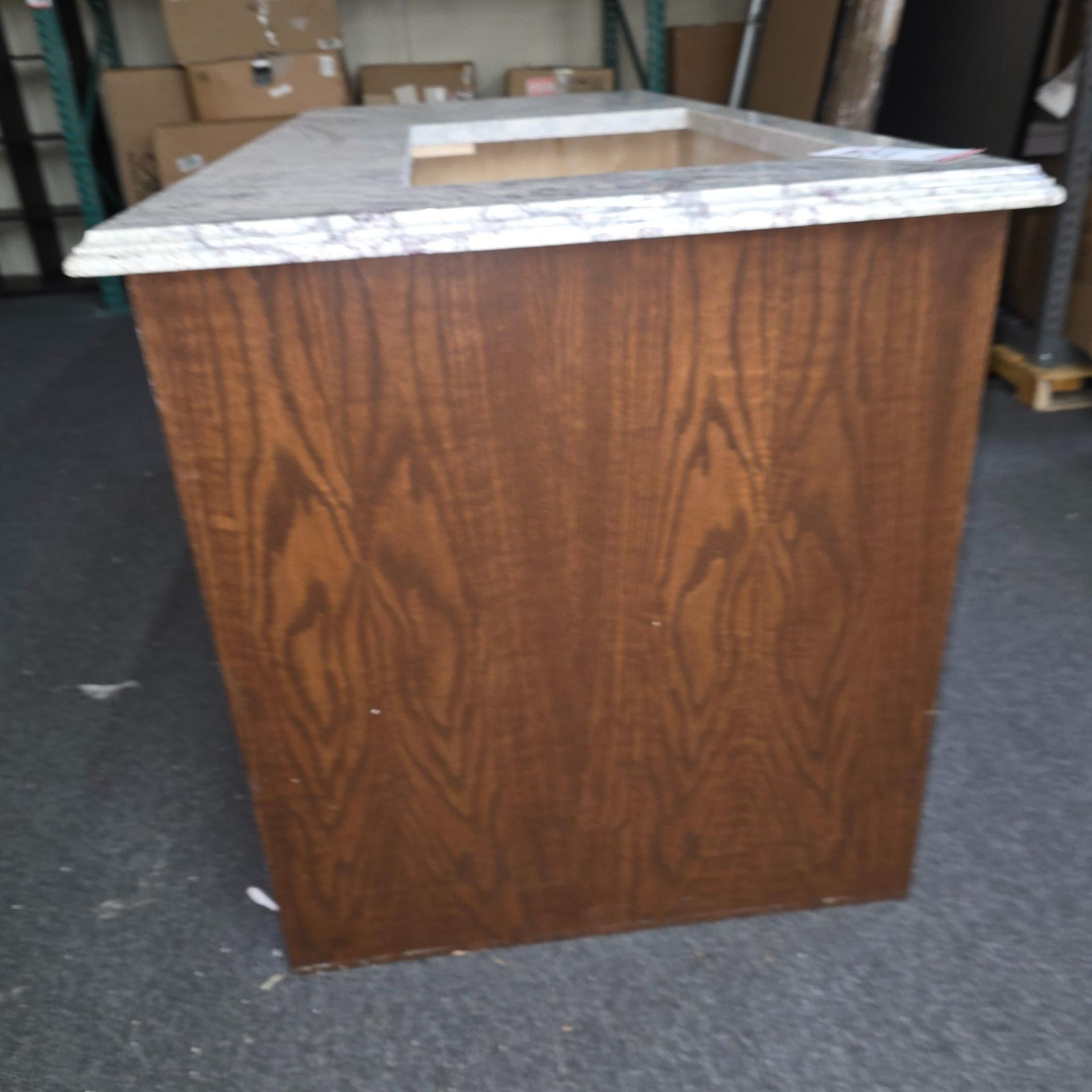 BROWN ISLAND CABINET BUILT FOR 24" DISHWASHER OR TRASH COMPACTOR, W/ 75-1/2" X 34-1/2" X 1-1/4" - Image 5 of 5