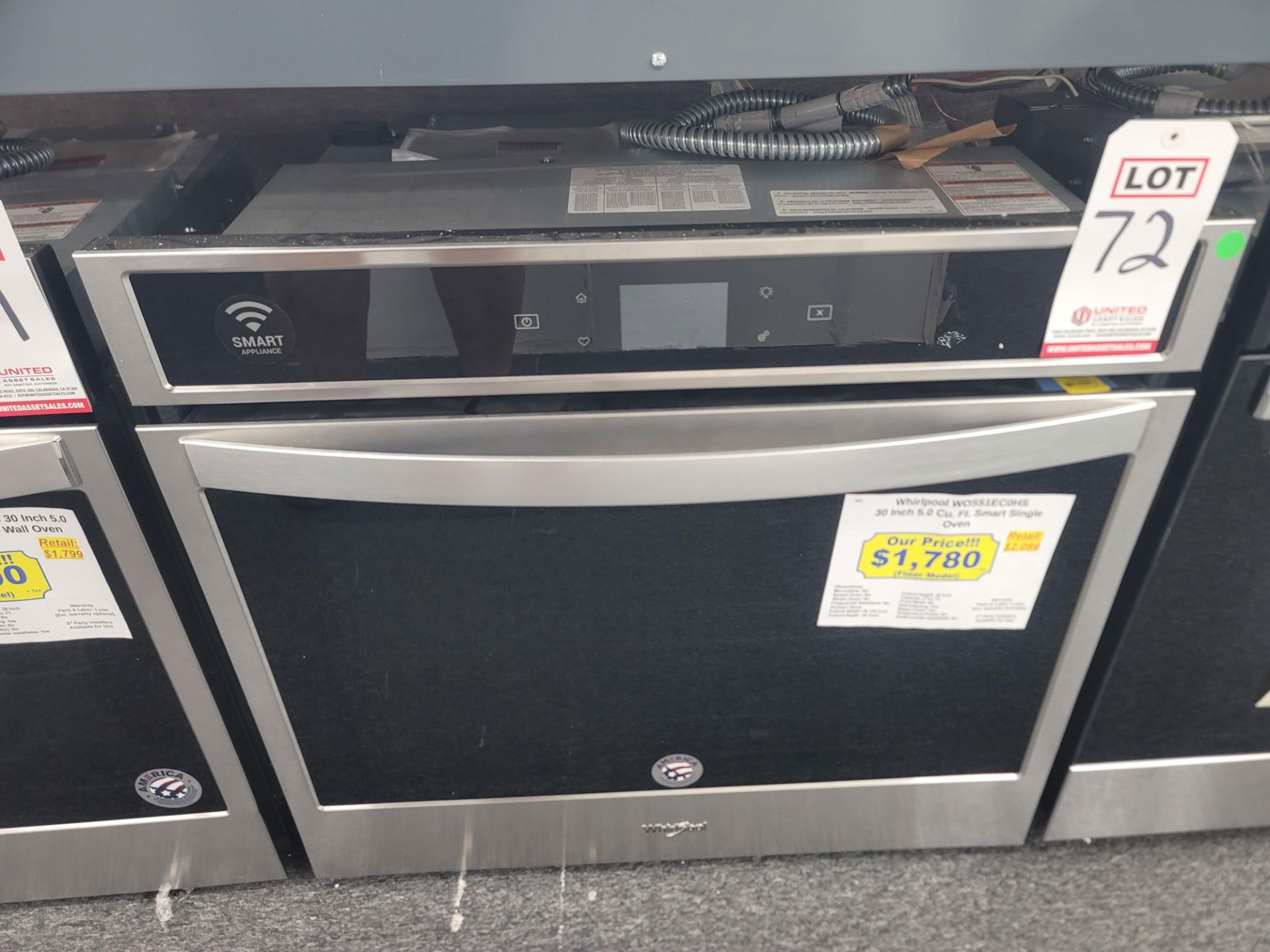 WHIRLPOOL 30" SINGLE SMART OVEN W/ 5.0 CU. FT. CAPACITY IN STAINLESS STEEL, MODEL WOS51EC0HS