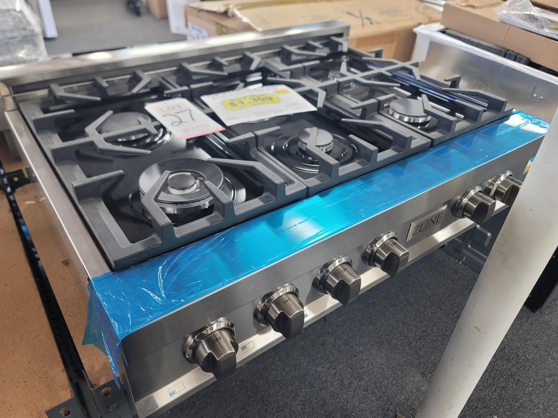 ZLINE 36" GAS RANGETOP W/ (6) BURNERS IN STAINLESS STEEL, MODEL RT36