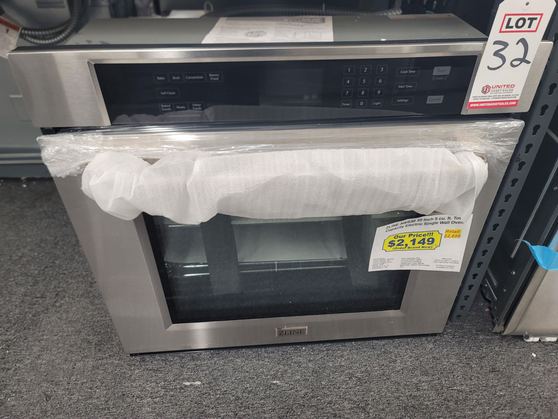 ZLINE 30" ELECTRIC SINGLE WALL OVEN W/ 5.0 CU. FT. CAPACITY IN STAINLESS STEEL, MODEL AWS30