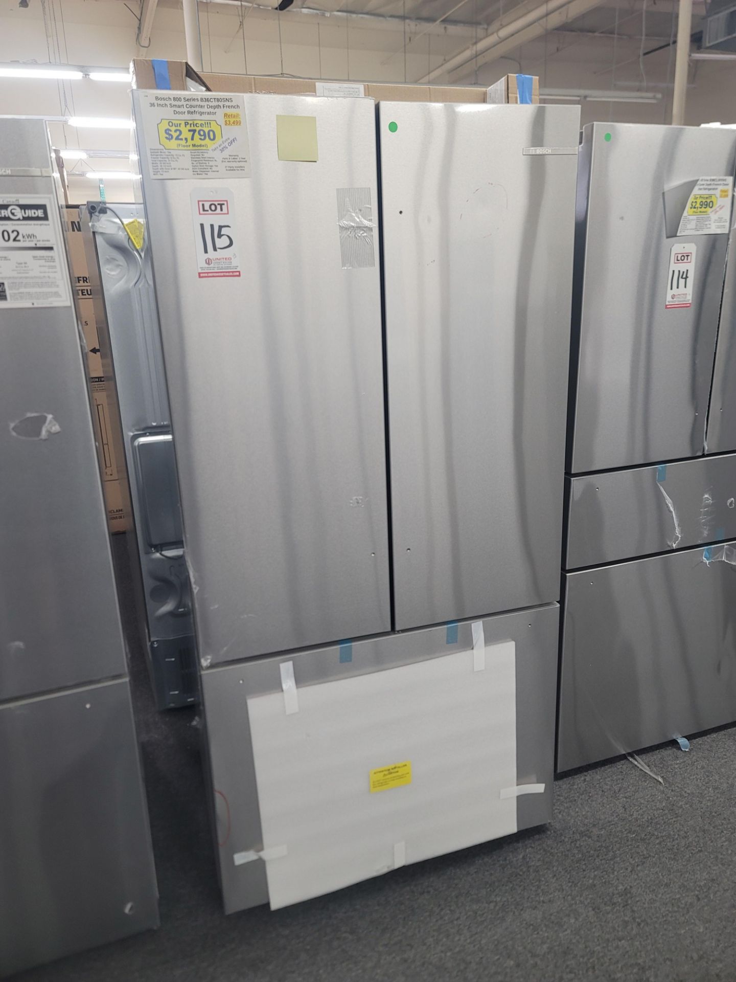 BOSCH 800 SERIES 36" SMART COUNTER DEPTH FRENCH DOOR 15 CU. FT. REFRIGERATOR / 6.0 CU. FT. FREEZER /