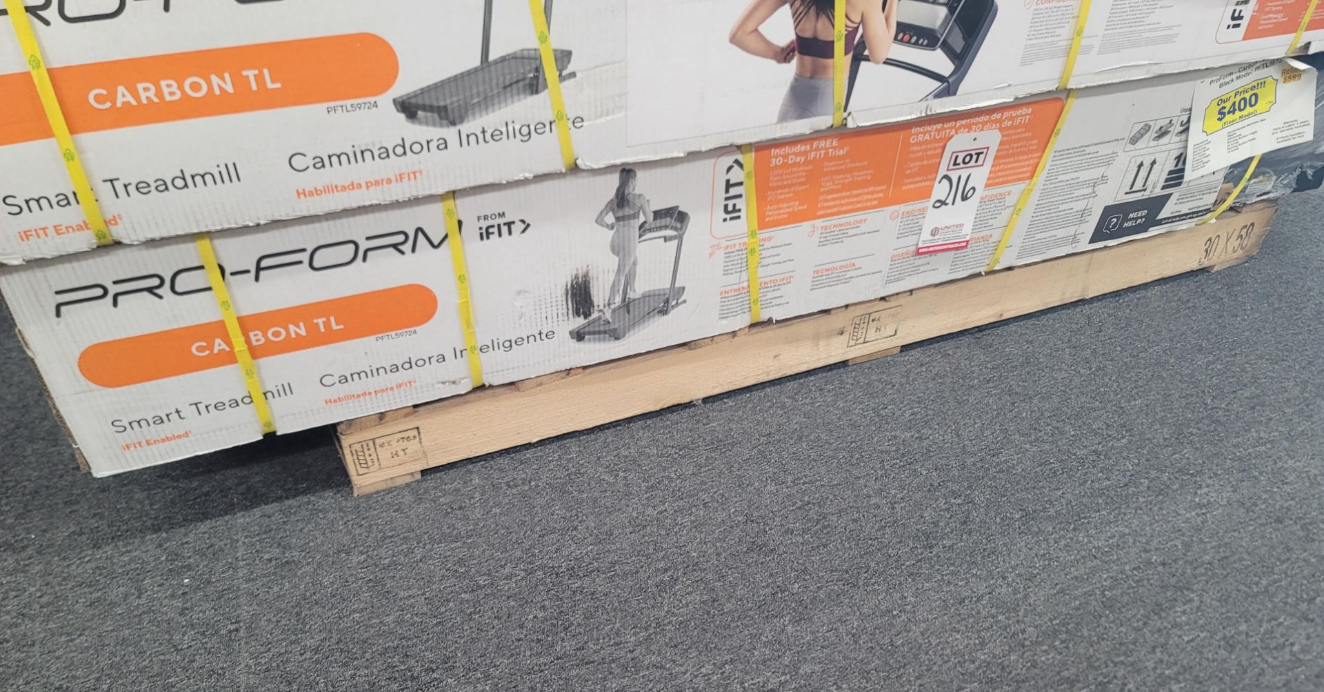 PRO-FORM CARBON TL TREADMILL IN BLACK, MODEL PFTL59724, OPEN BOX