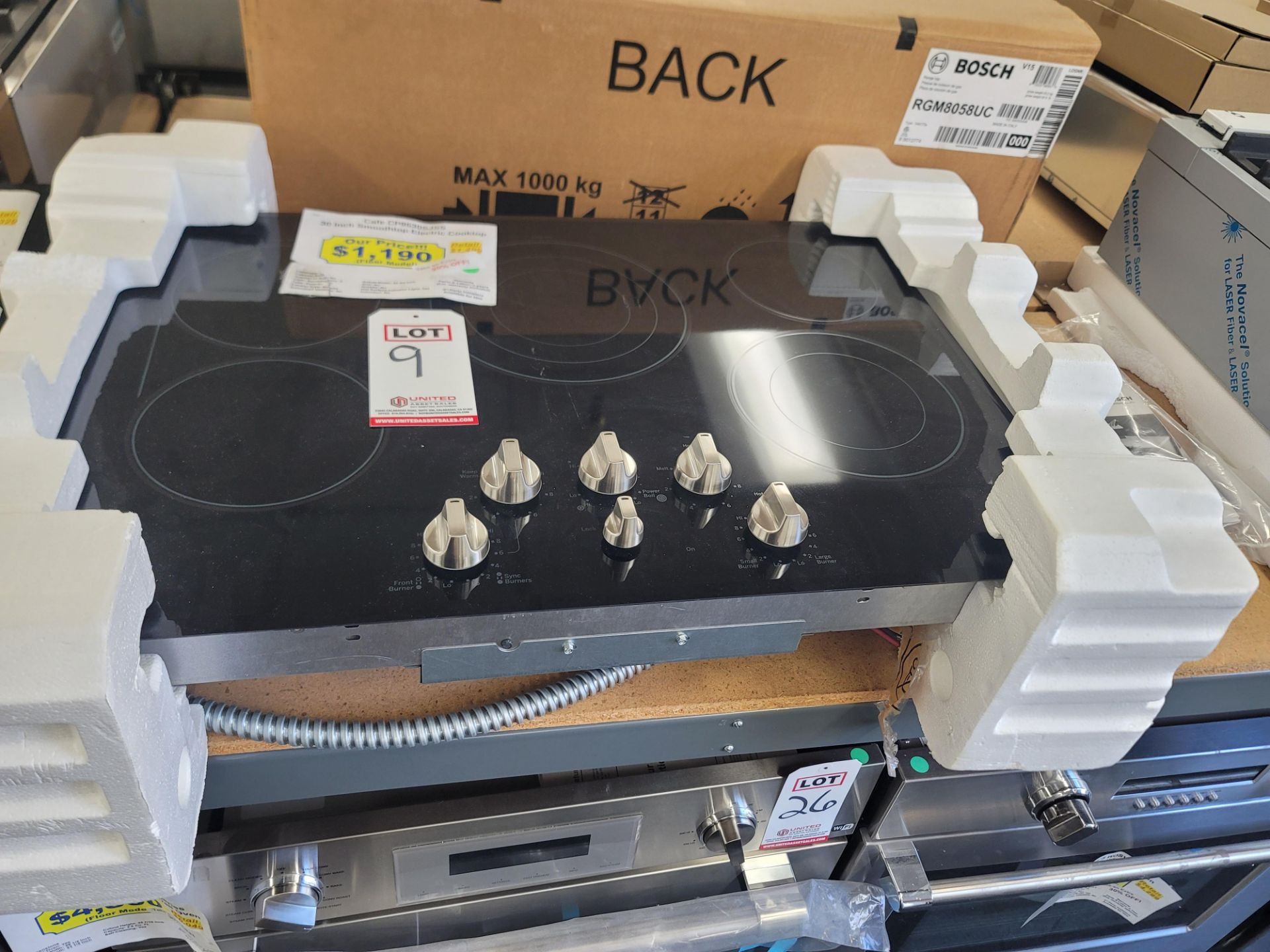 CAFE 30" SMOOTHTOP ELECTRIC COOKTOP W/ (5) BURNERS, MODEL CP9530SJSS - Image 2 of 3