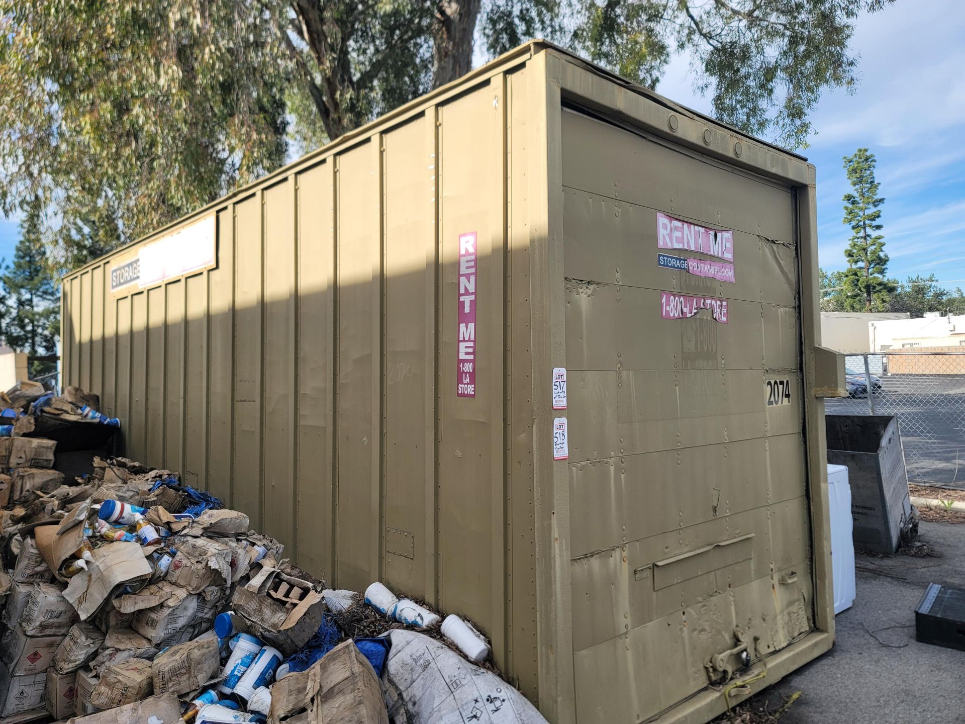 26' STORAGE CONTAINER, CONTENTS NOT INCLUDED, (DELAYED PICKUP UNTIL WEDNESDAY, FEBRUARY 18)
