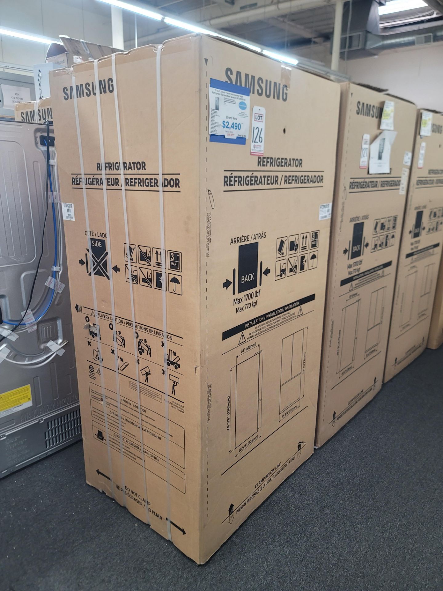 SAMSUNG 36" COUNTER DEPTH 3-DOOR FRENCH DOOR 15.7 CU. FT. REFRIGERATOR / 6.9 CU. FT. FREEZER / 22.