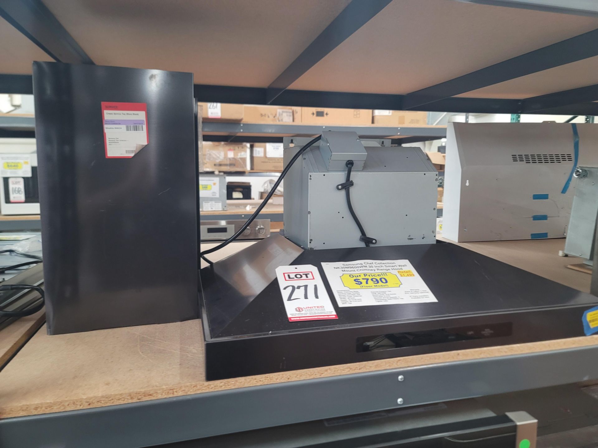 SAMSUNG CHEF COLLECTION 30" SMART WALL MOUNT CHIMNEY RANGE HOOD IN MATTE BLACK, MODEL NK30M9600WM