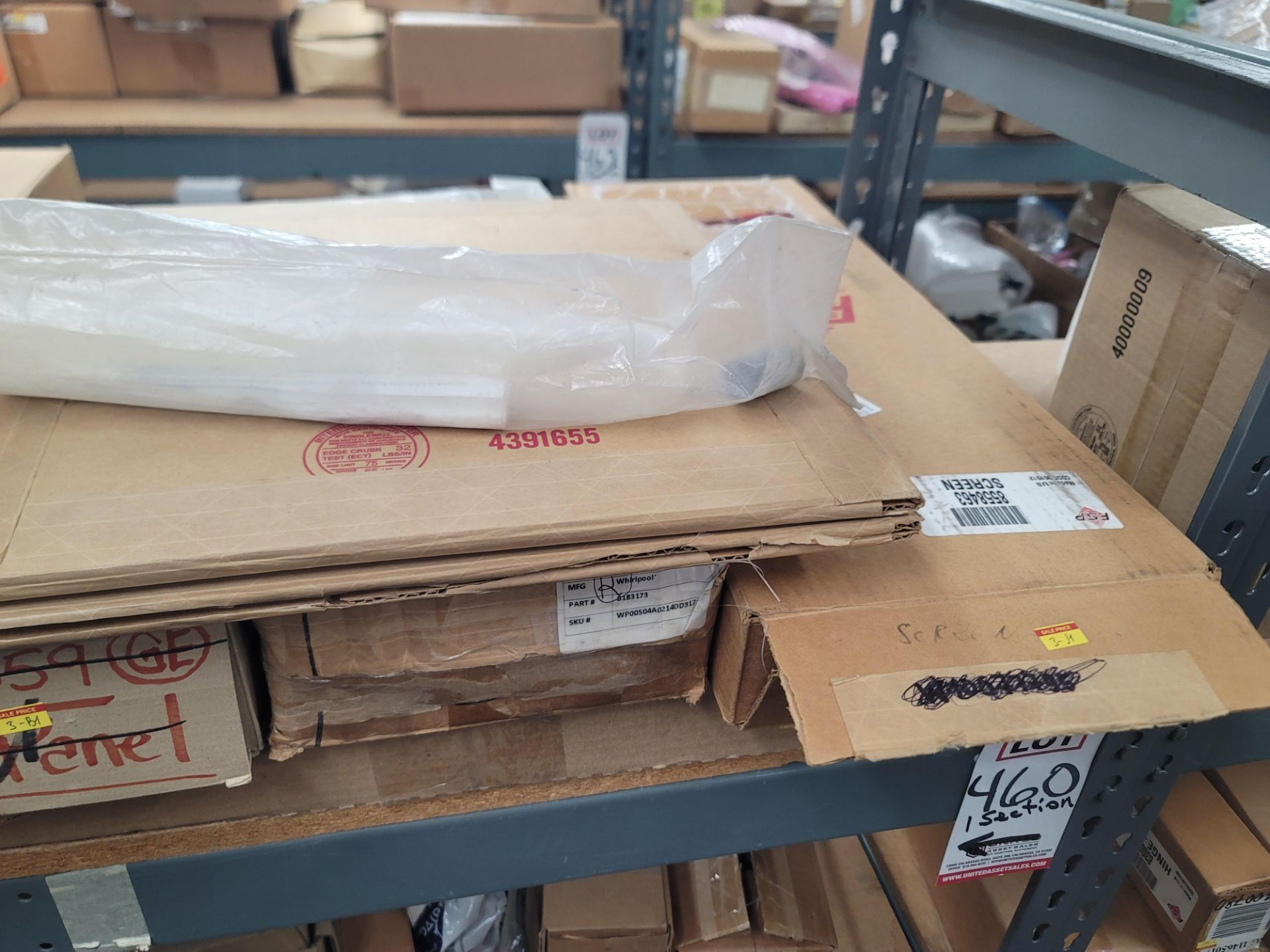 LOT - 8' SHELF UNIT W/ CONTENTS OF APPLIANCE REPLACEMENT PARTS - Image 2 of 17