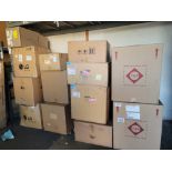 LOT - (1) SHELF OF BOXED APPLIANCE REPLACEMENT PARTS, APPROX. (13) CARTONS, PALLET OF SIGNAGE