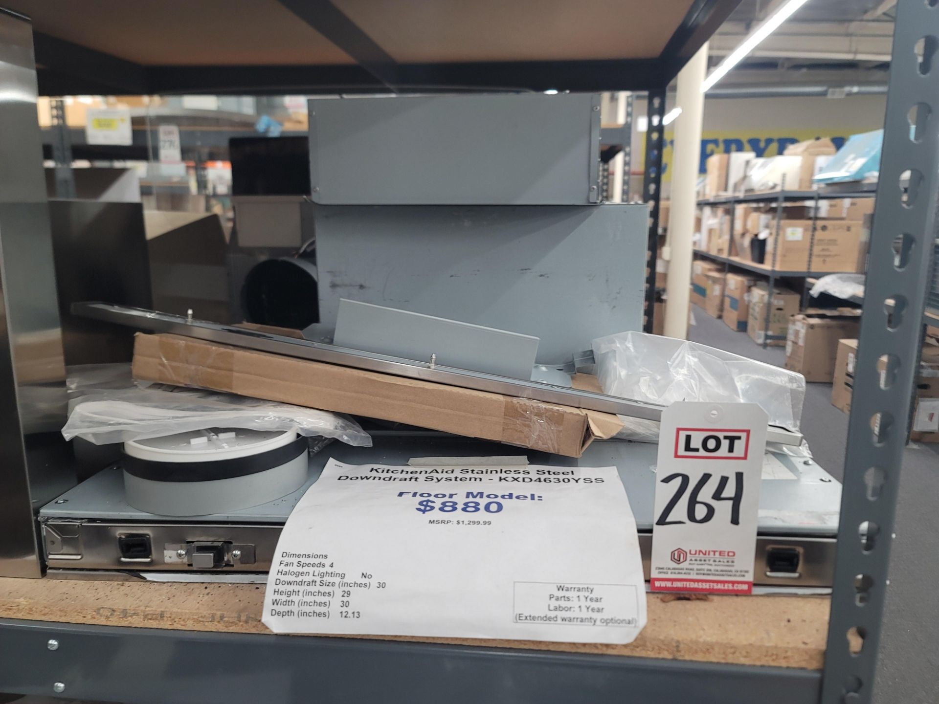 KITCHENAID 30" STAINLESS STEEL DOWNDRAFT SYSTEM, MODEL KXD4630YSS