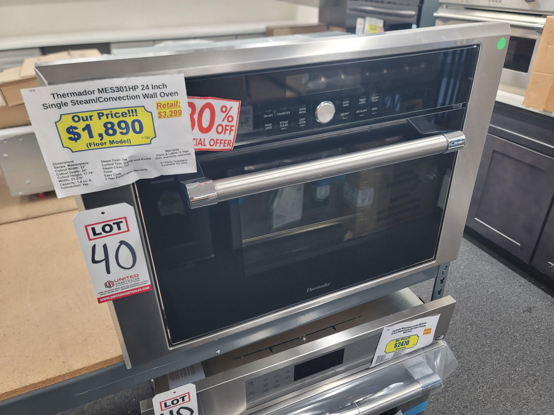 THERMADOR 24" SINGLE STEAM/CONVECTION WALL OVEN W/ 1.4 CU. FT. CAPACITY IN STAINLESS STEEL, MODEL