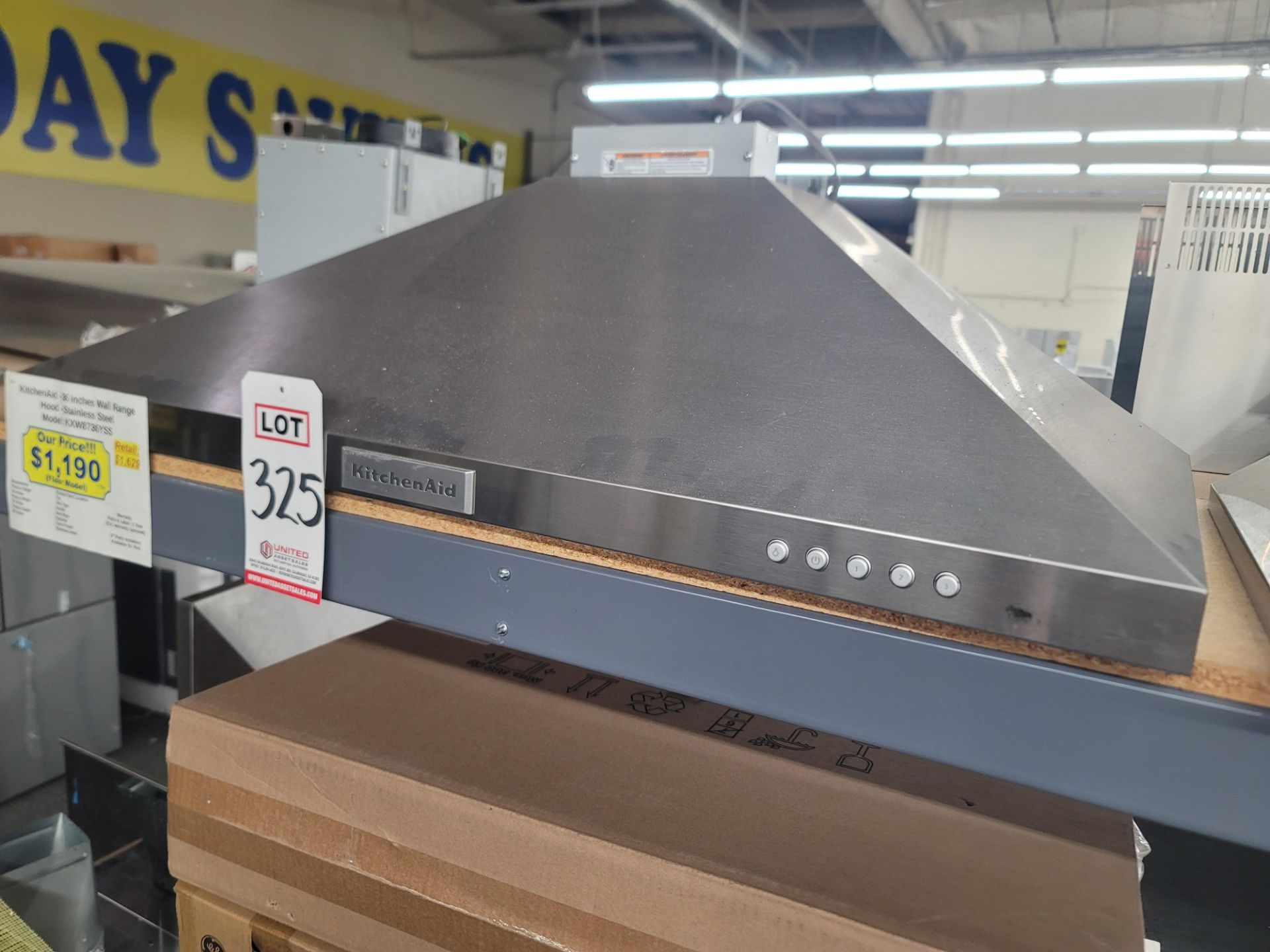 KITCHENAID 36" WALL MOUNT RANGE HOOD, MODEL KXW8736YSS