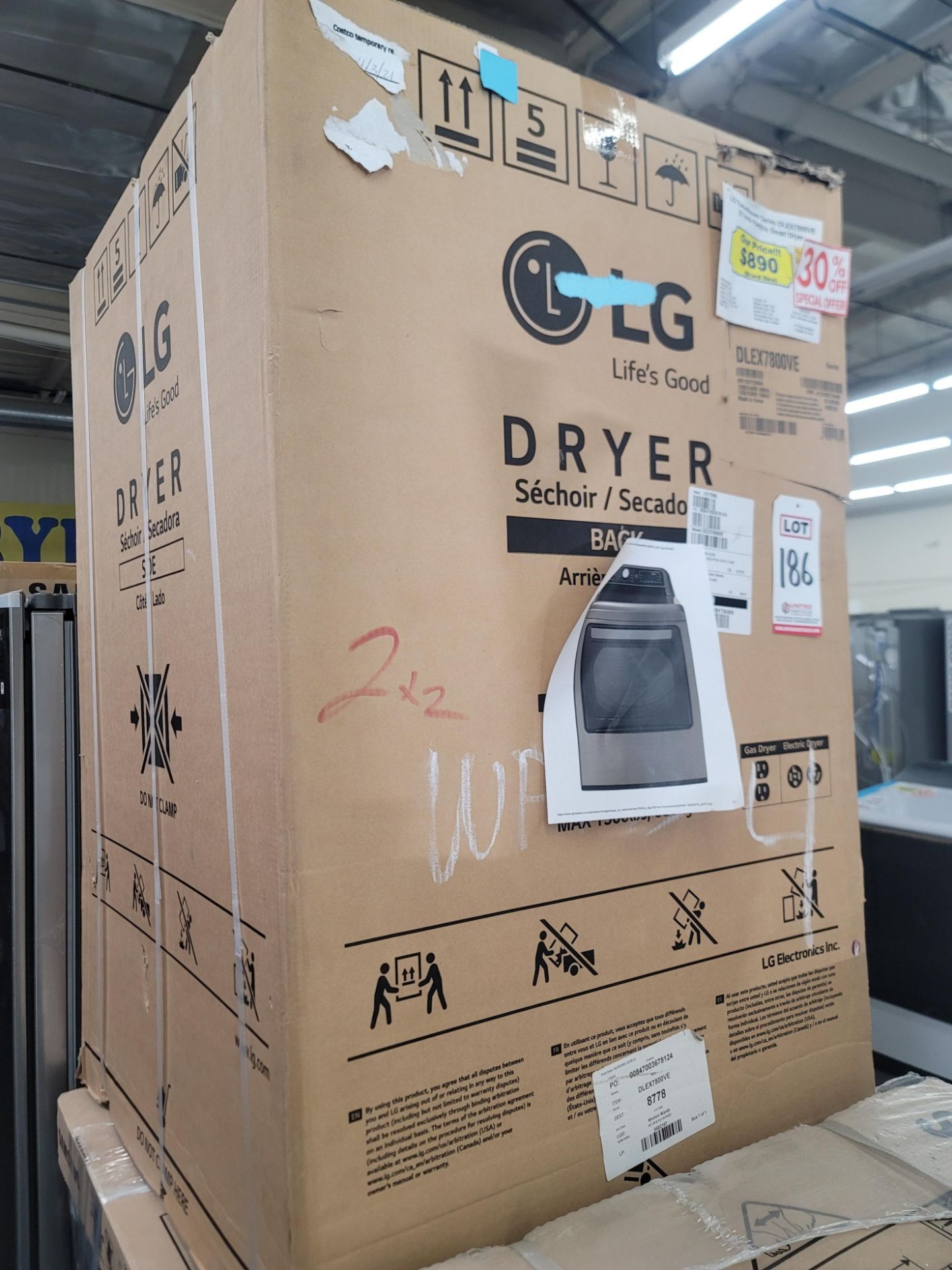 LG TURBOSTEAM SERIES 27" ELECTRIC DRYER IN BLACK, 7.3 CU. FT. CAPACITY, MODEL DLEX7800VE, IN