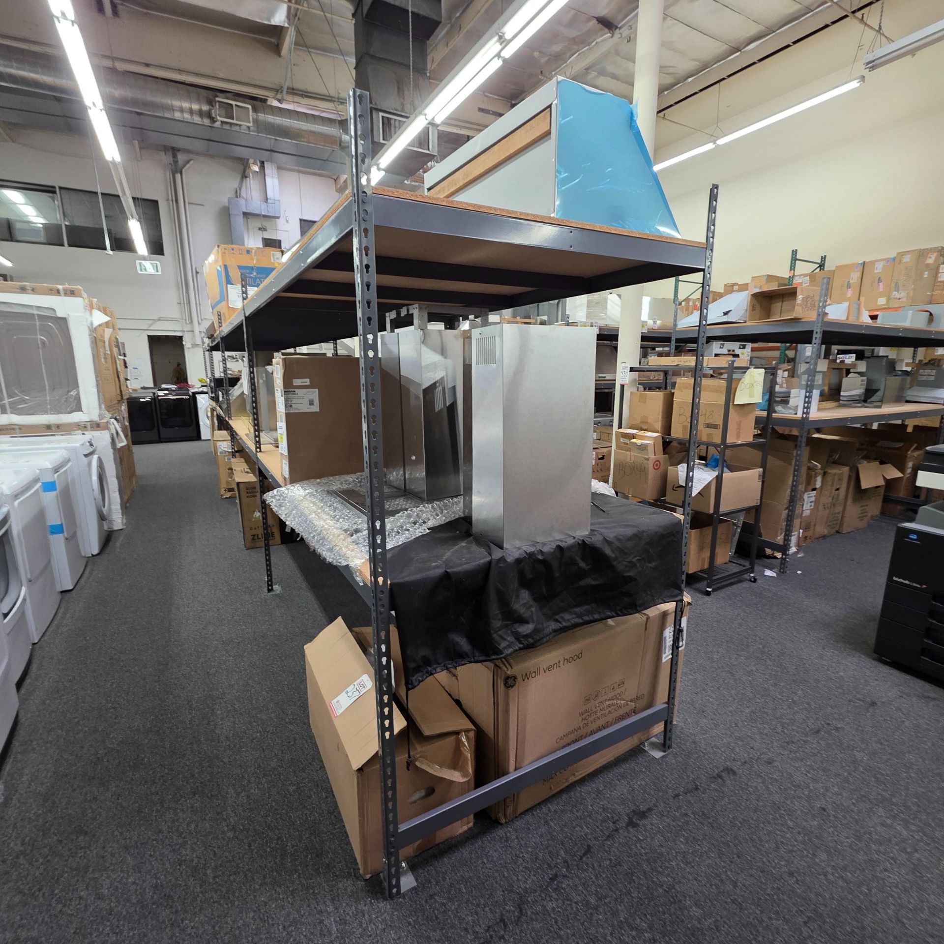 LOT - (4) SHELF UNITS, 8' X 4' X 7' HT, CONTENTS NOT INCLUDED, (DELAYED PICKUP UNTIL WEDNESDAY, - Image 5 of 5