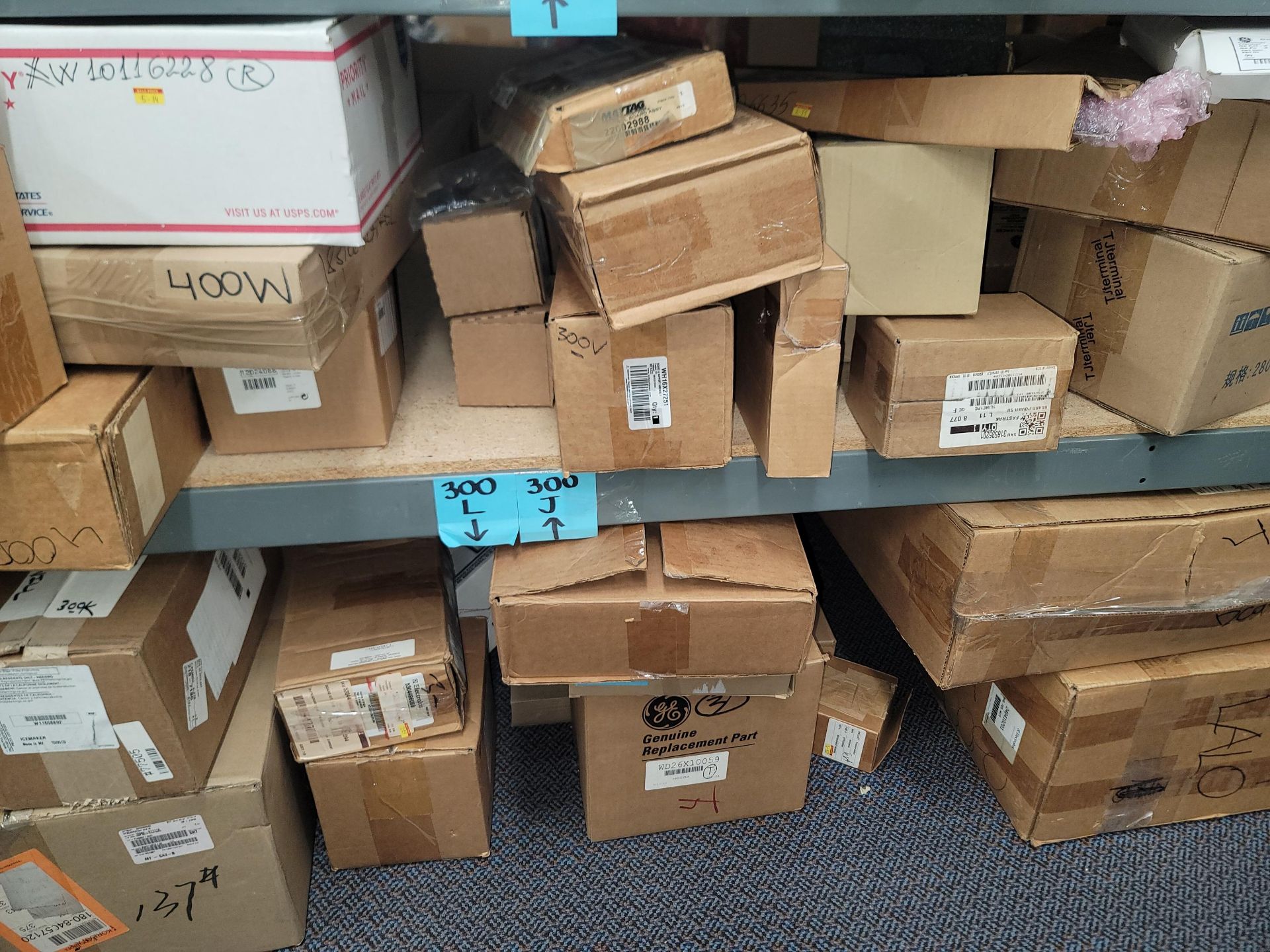 LOT - 8' SHELF UNIT W/ CONTENTS OF APPLIANCE REPLACEMENT PARTS - Image 15 of 16