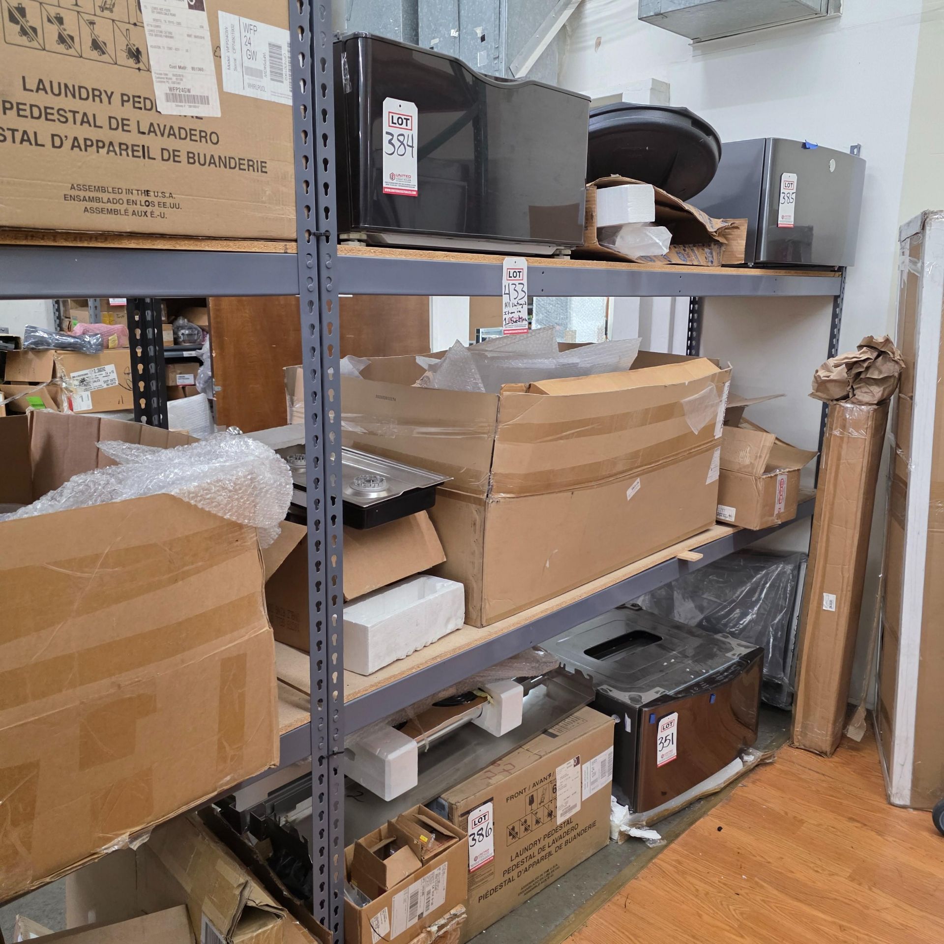 LOT - (3) SHELF UNITS, 8' X 2' X 7' HT, CONTENTS NOT INCLUDED, (DELAYED PICKUP UNTIL WEDNESDAY, - Image 3 of 3