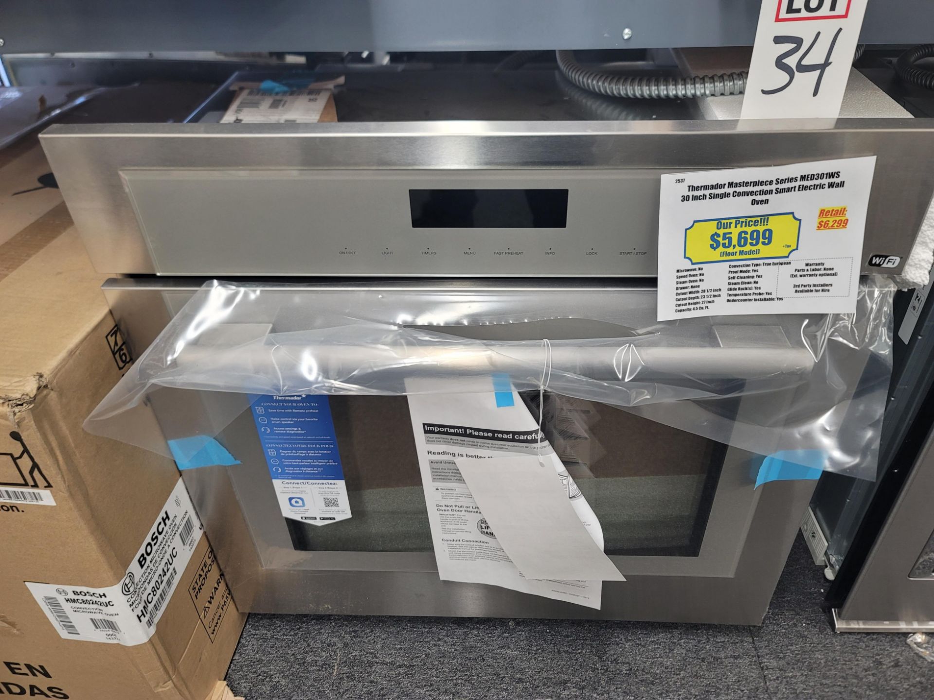 THERMADOR MASTERPIECE SERIES 30" SINGLE CONVECTION SMART ELECTRIC WALL OVEN W/ 4.5 CU. FT.