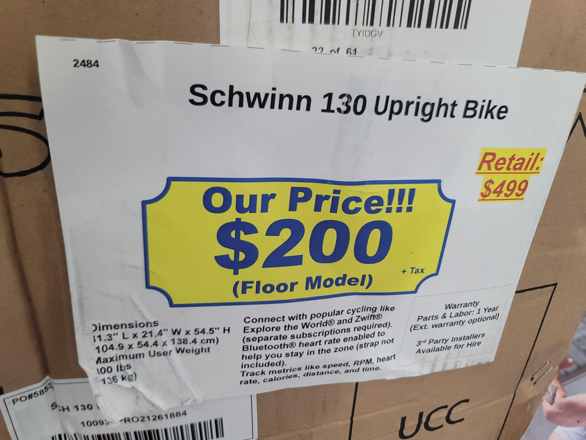 SCHWINN 130 UPRIGHT EXERCISE BIKE, OPEN BOX - Image 2 of 2