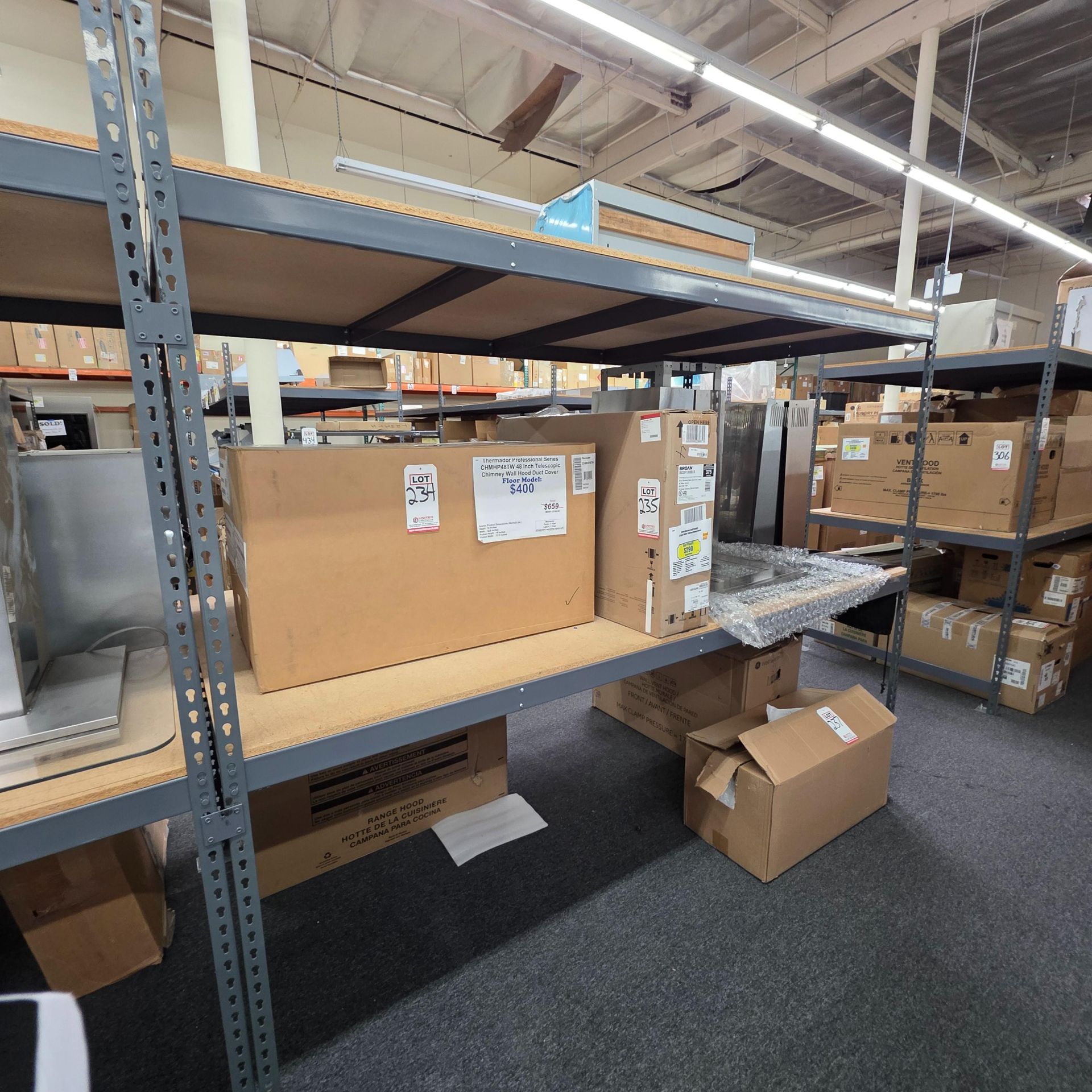 LOT - (4) SHELF UNITS, 8' X 4' X 7' HT, CONTENTS NOT INCLUDED, (DELAYED PICKUP UNTIL WEDNESDAY, - Image 4 of 5