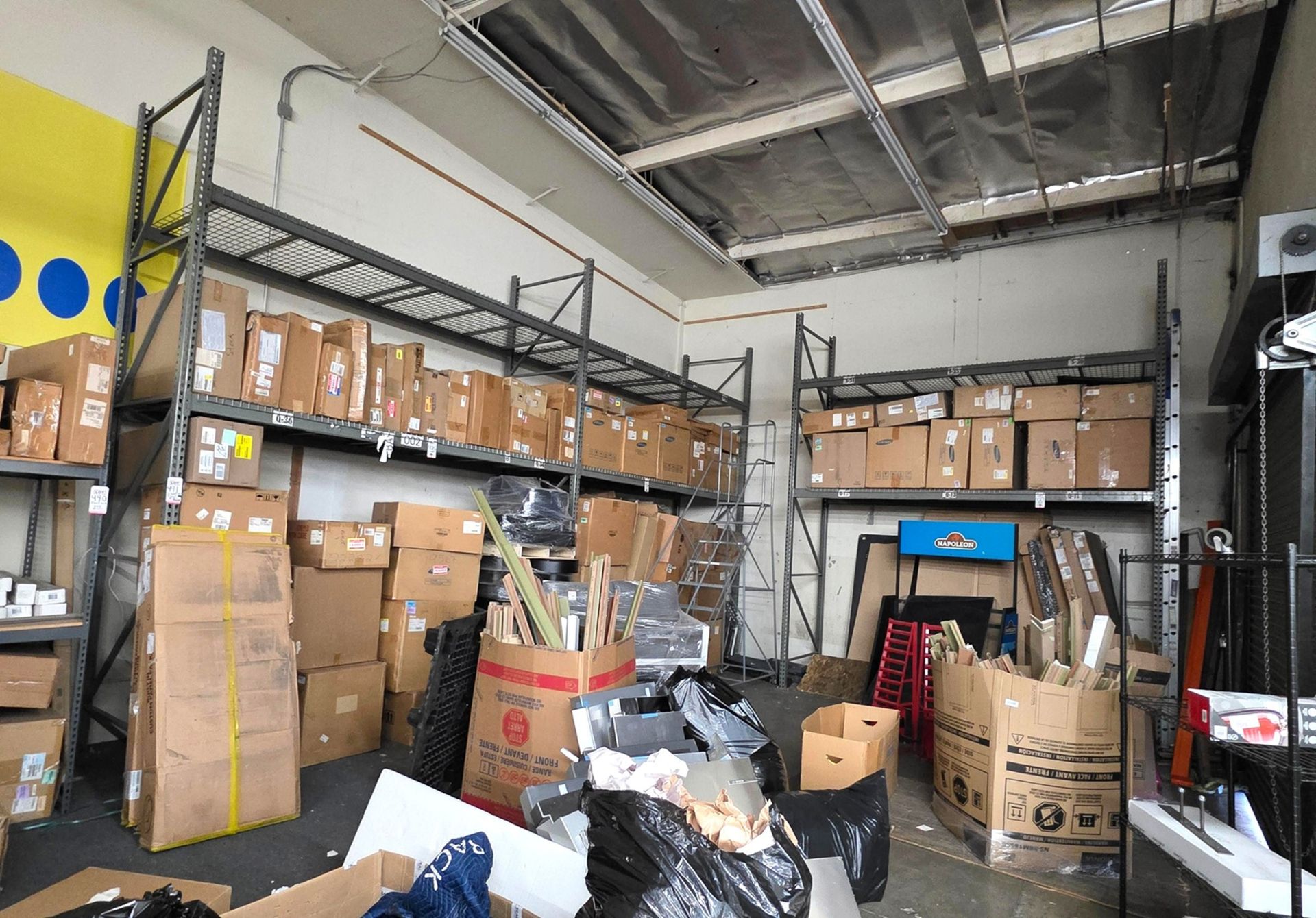 LOT - (3) 12' SECTIONS OF PALLET RACKING, APPROX. 12' X 4' X 15-1/2" HT., WIRE DECKING, CONTENTS NOT