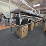 LOT - (4) SHELF UNITS, 8' X 4' X 7' HT, CONTENTS NOT INCLUDED, (DELAYED PICKUP UNTIL WEDNESDAY,