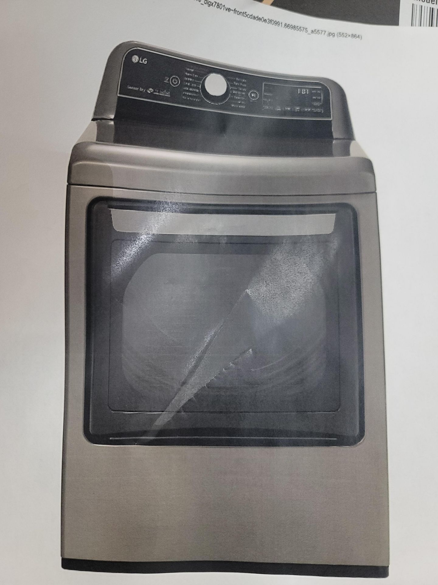 LG TURBOSTEAM SERIES 27" ELECTRIC DRYER IN BLACK, 7.3 CU. FT. CAPACITY, MODEL DLEX7800VE, IN - Image 2 of 3