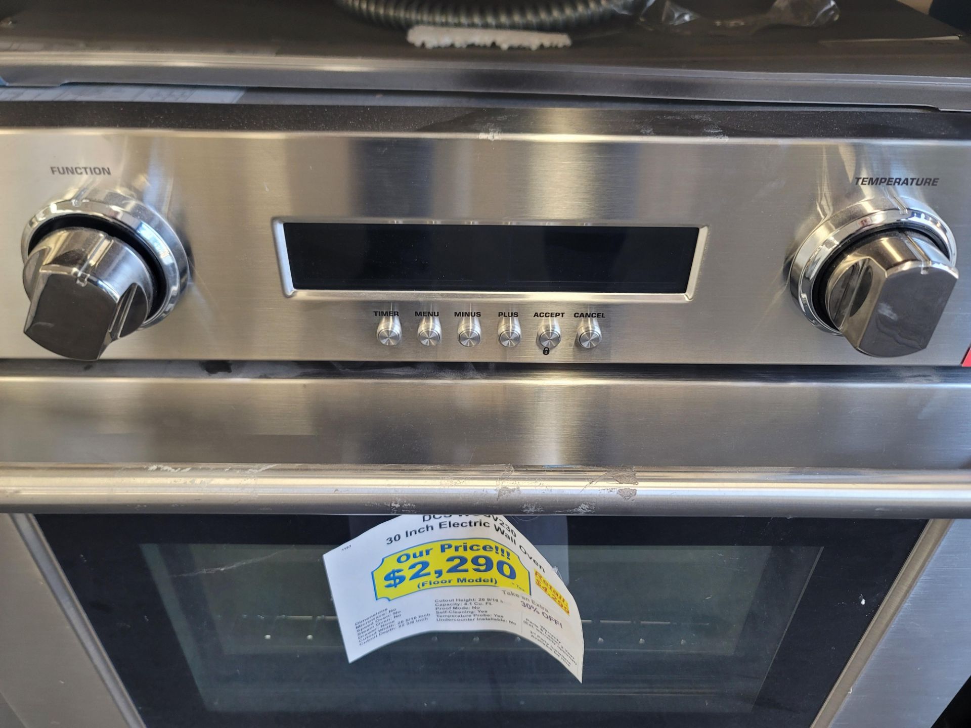 DCS 30" ELECTRIC WALL OVEN W/ 4.1 CU. FT. CAPACITY IN STAINLESS STEEL, MODEL WOSV230 - Image 2 of 4
